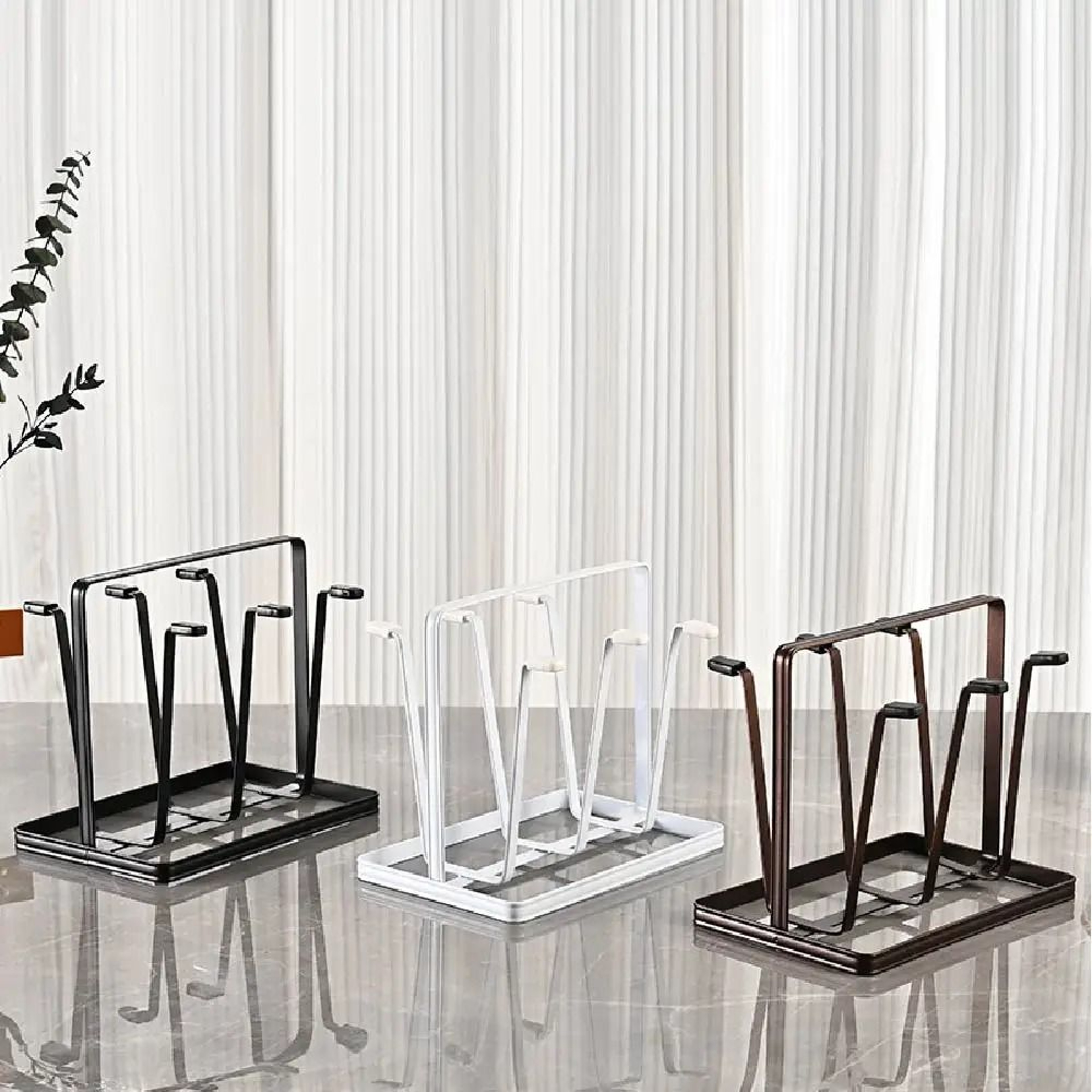 6 Cup Glass Drying Rack Non Slip Mug And Bottle Organizer 2