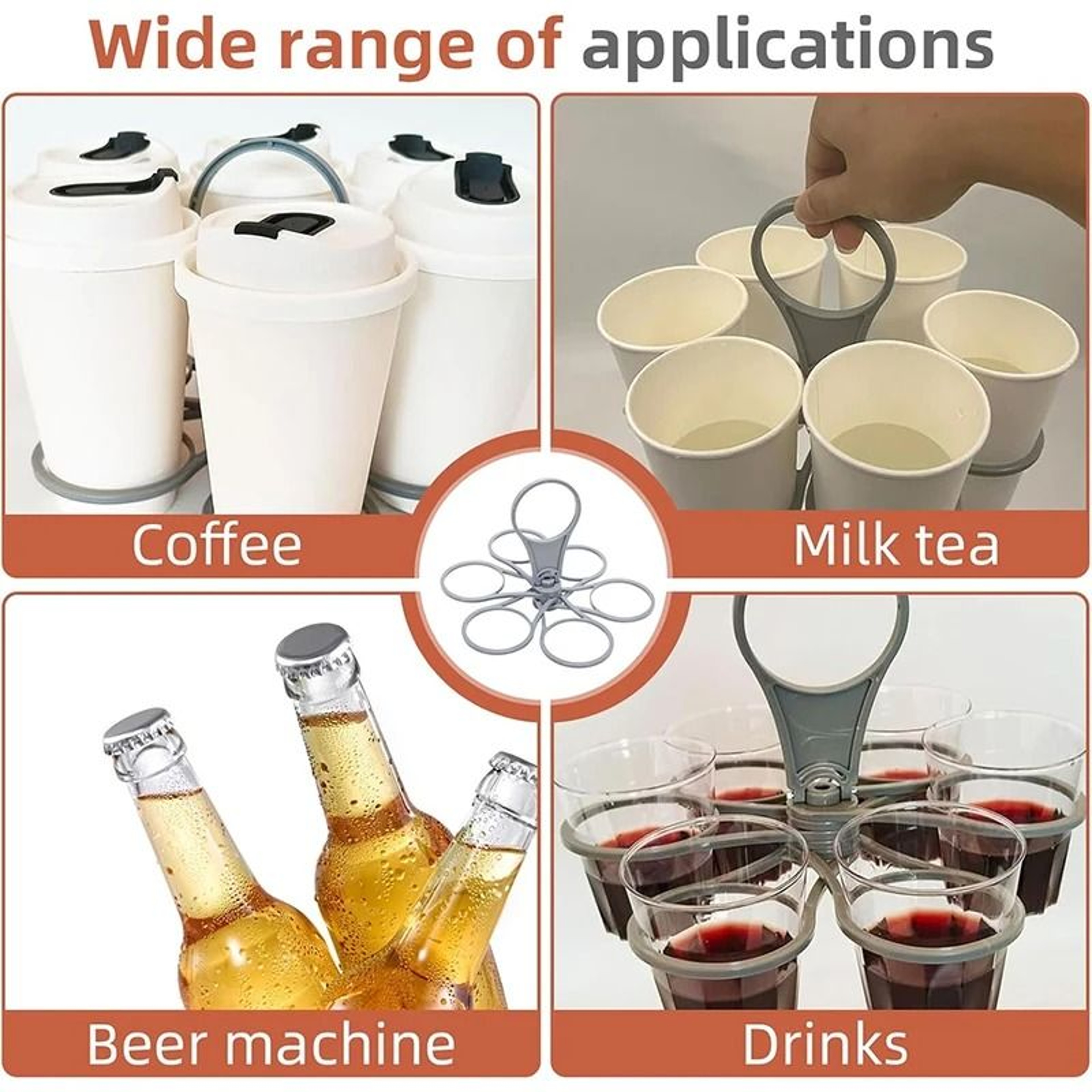 Reusable Foldable Drink Carrier Portable Multi Cup Coffee Holder 6