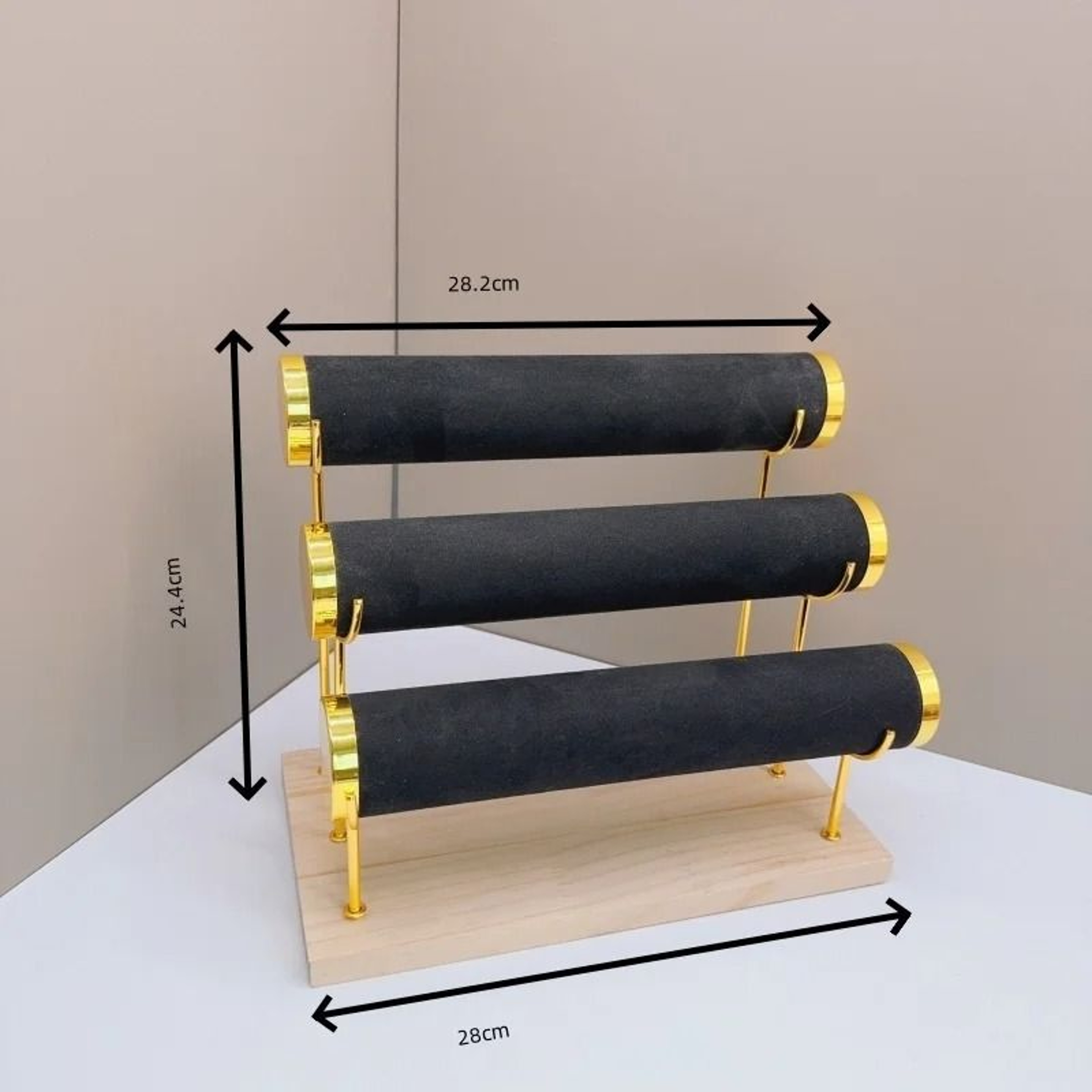 Detachable Bracelet Holder Stand Jewelry Display With Wooden Tray 7