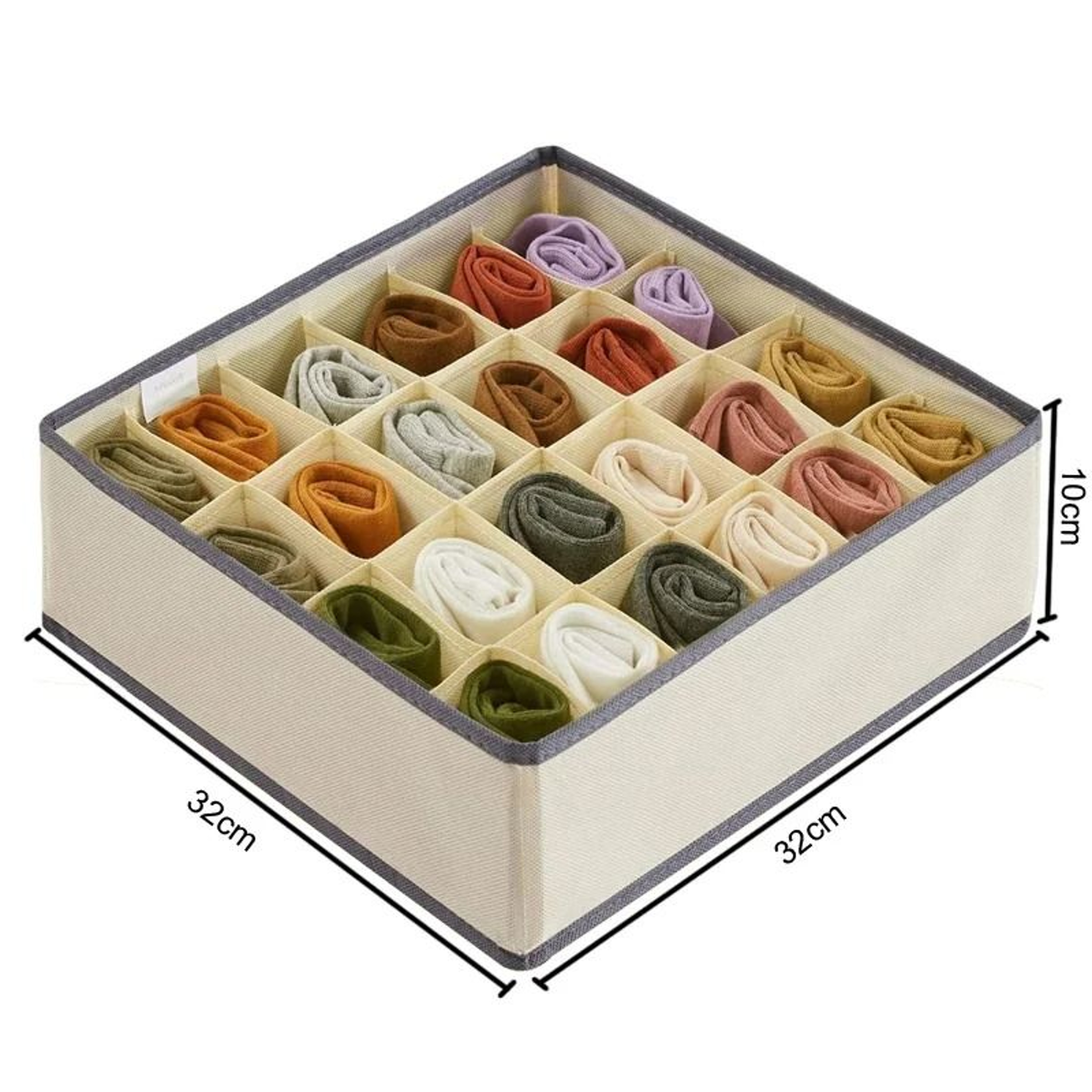 Foldable Sock Underwear Organizer Drawer Closet Organizer Box With Dividers For Socks Ties And Ling 2