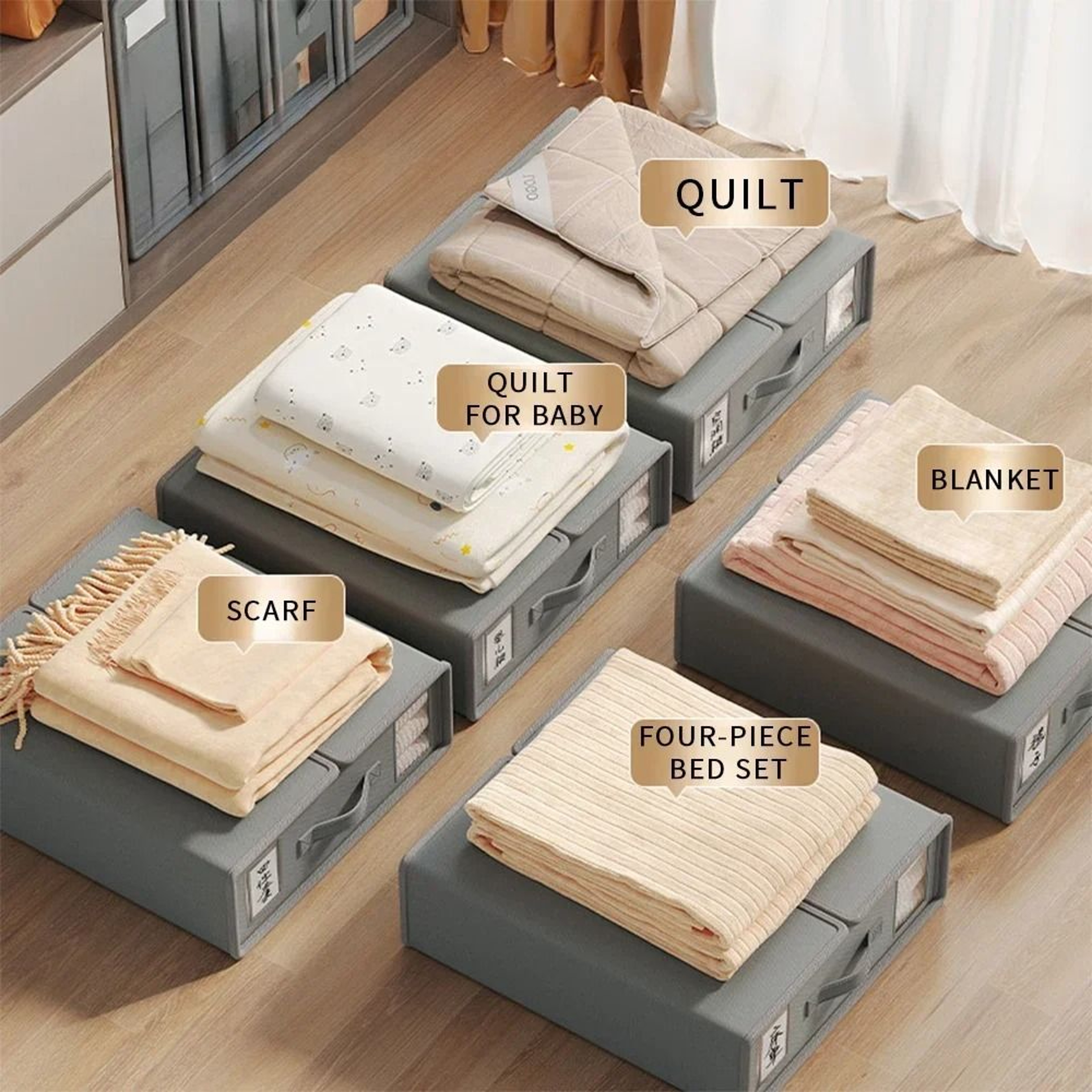 Foldable Bed Sheet Storage Box Organizer Large Bedding Storage Organizer For Wardrobe Blanket Quilt 6