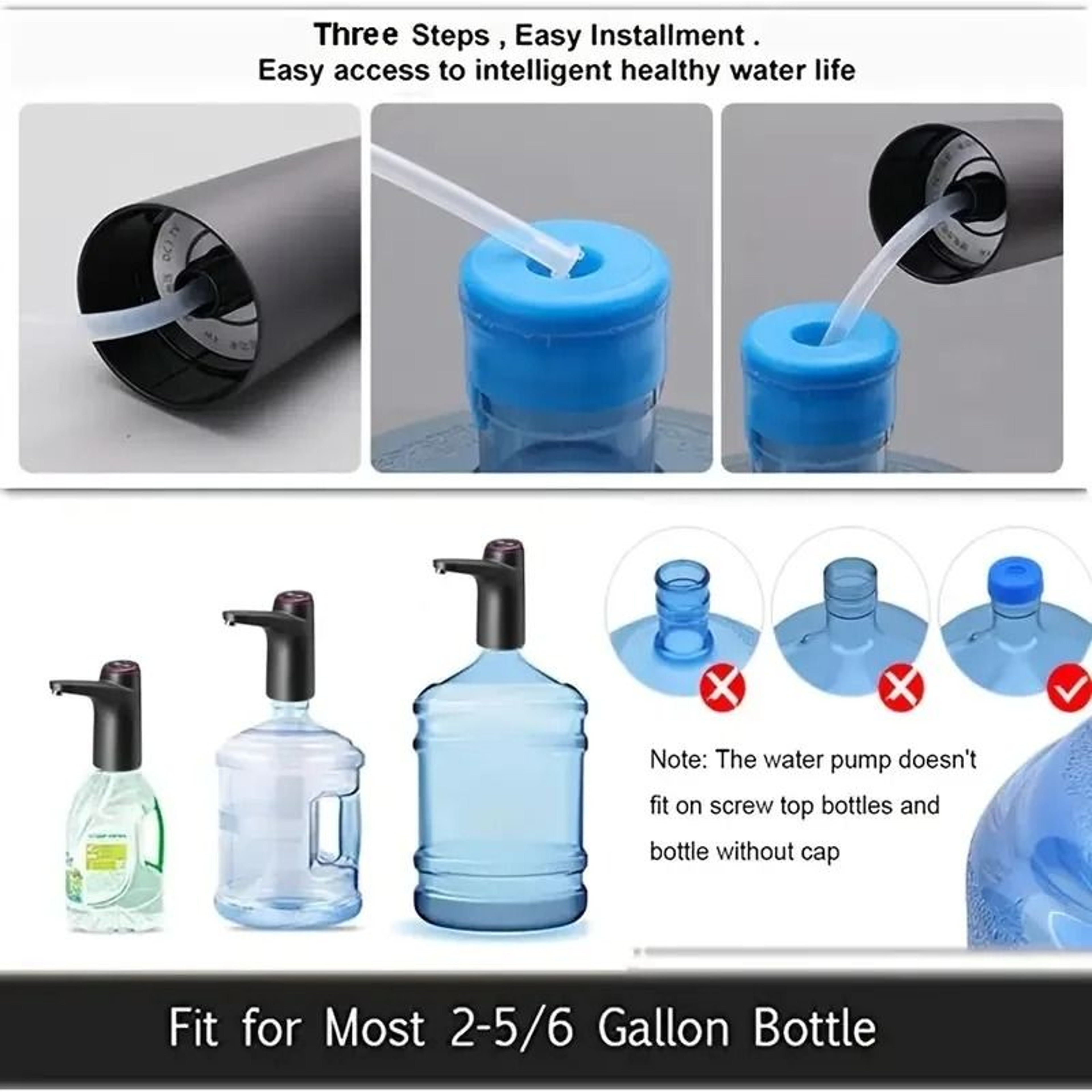 AquaFlow Portable Water Dispenser Pump USB Rechargeable 5 Gallon Water Bottle Pump Automatic Drinki 4