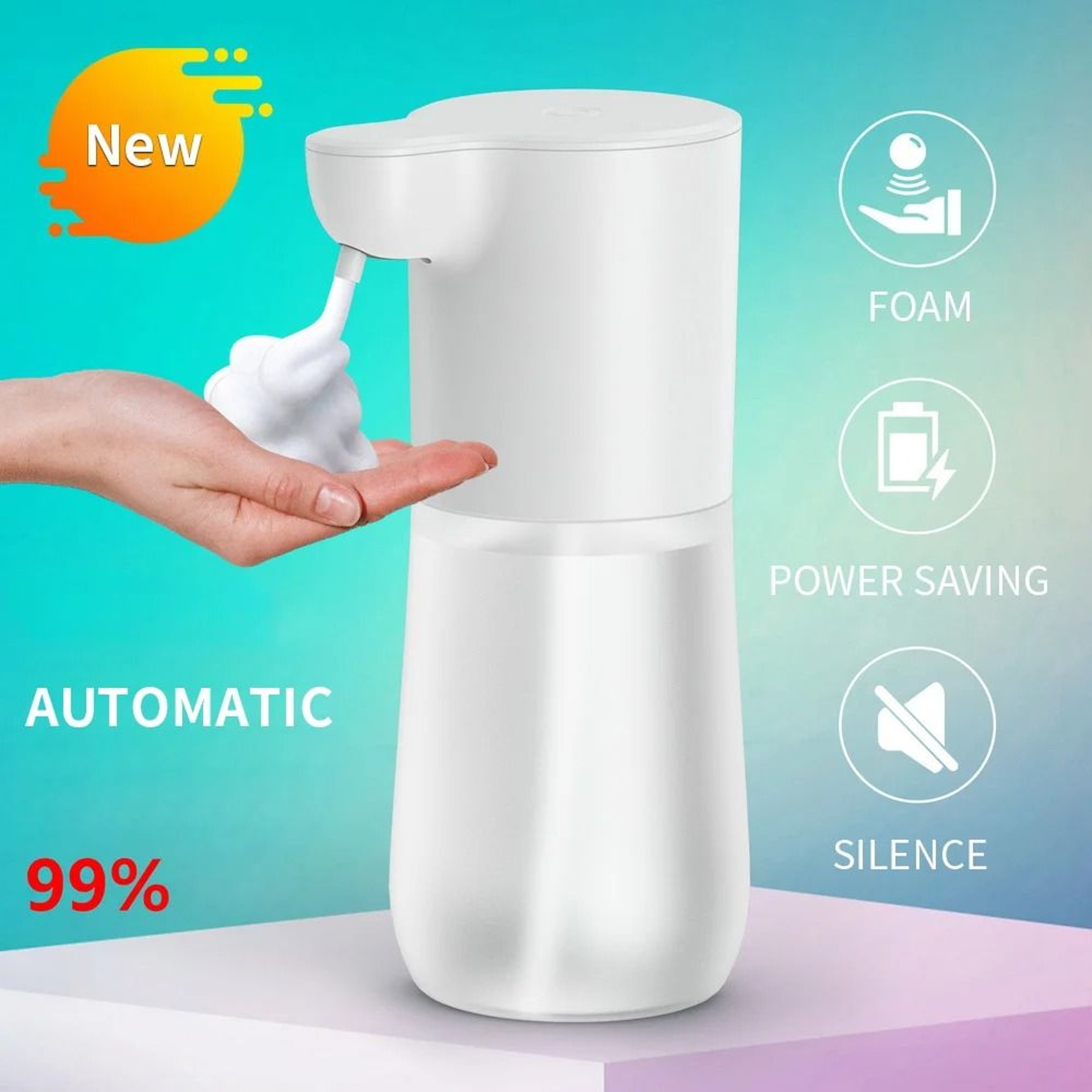 CleanFoam Automatic Foam Soap Dispenser 350ML Touchless Soap Dispenser USB Rechargeable Smart Hand  2