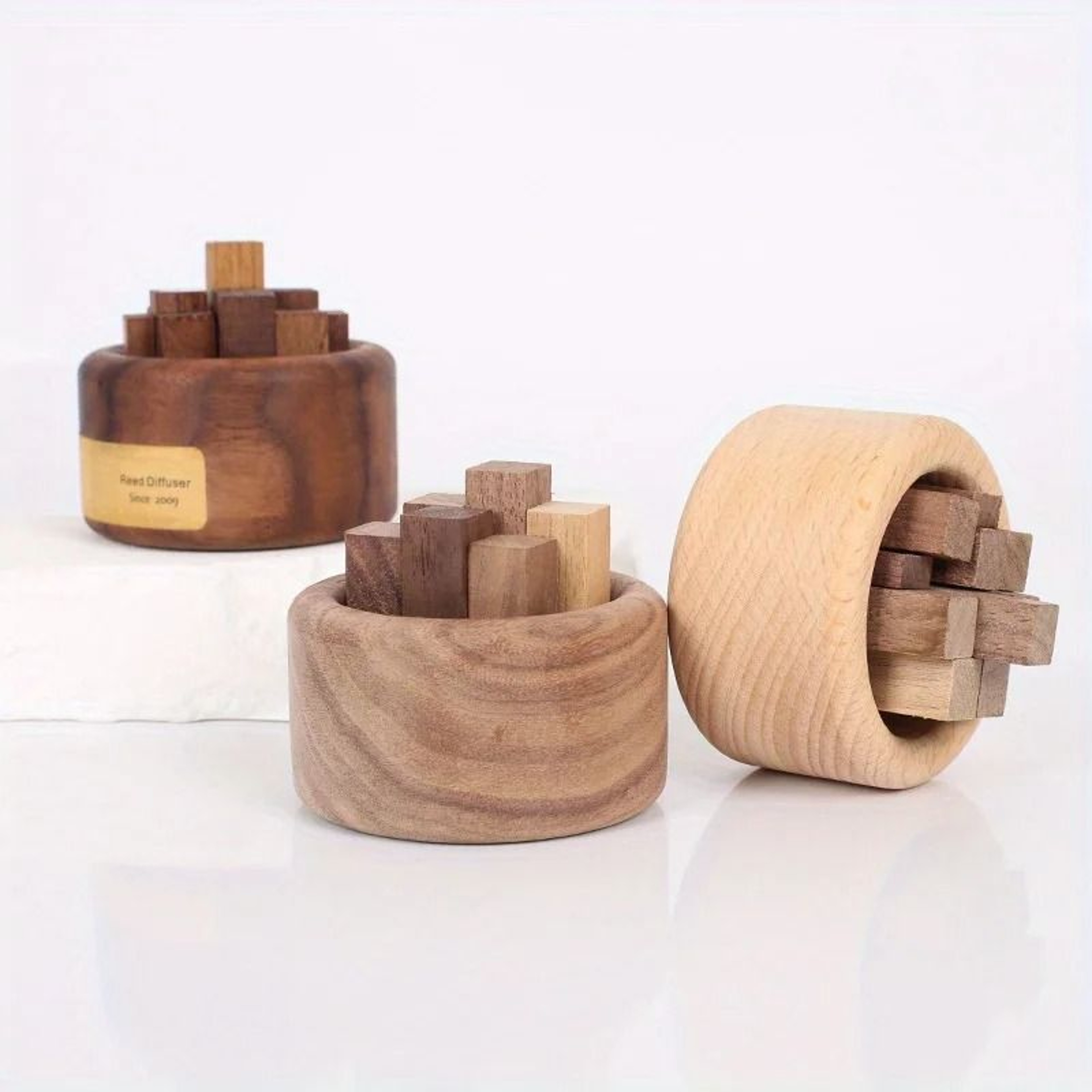 Natural Wood Essential Oil Diffuser Beech And Walnut Aromatherapy Fragrance Diffuser Decorative Aro 0