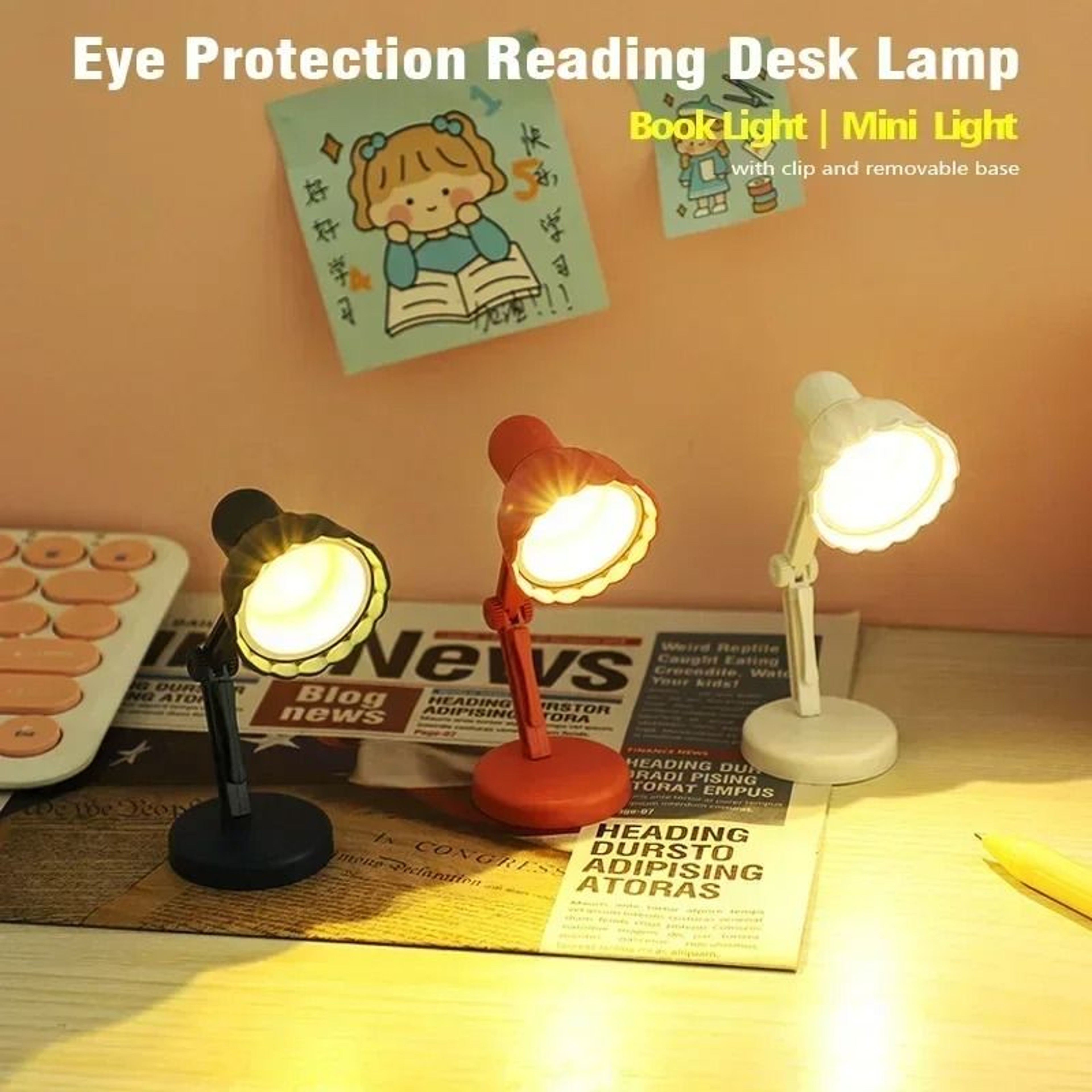 Portable Clip On LED Book Light Foldable Mini Reading Lamp 13