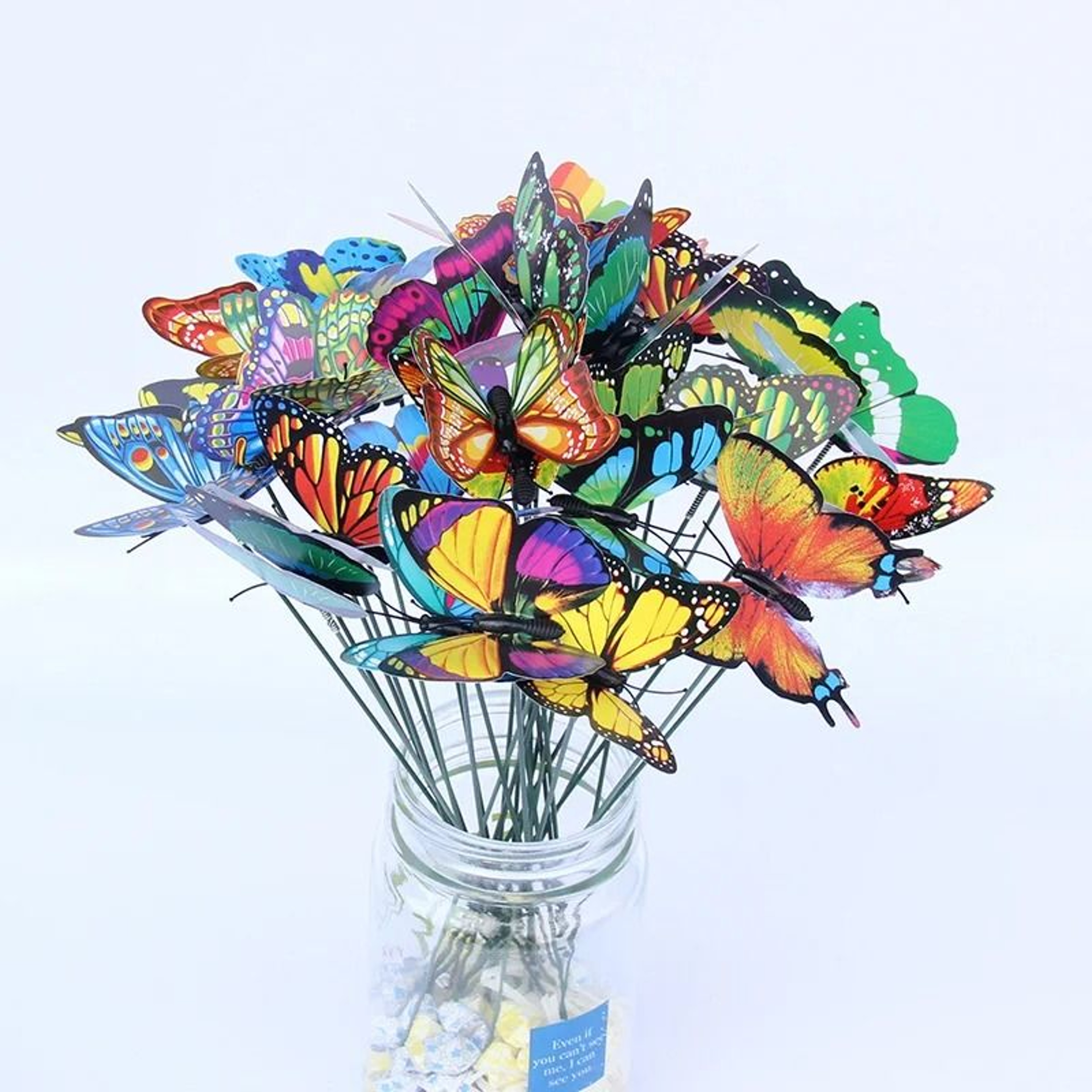 Colorful 3D Butterfly Garden Stakes Decorative Artificial Butterfly Yard Decor Set 0