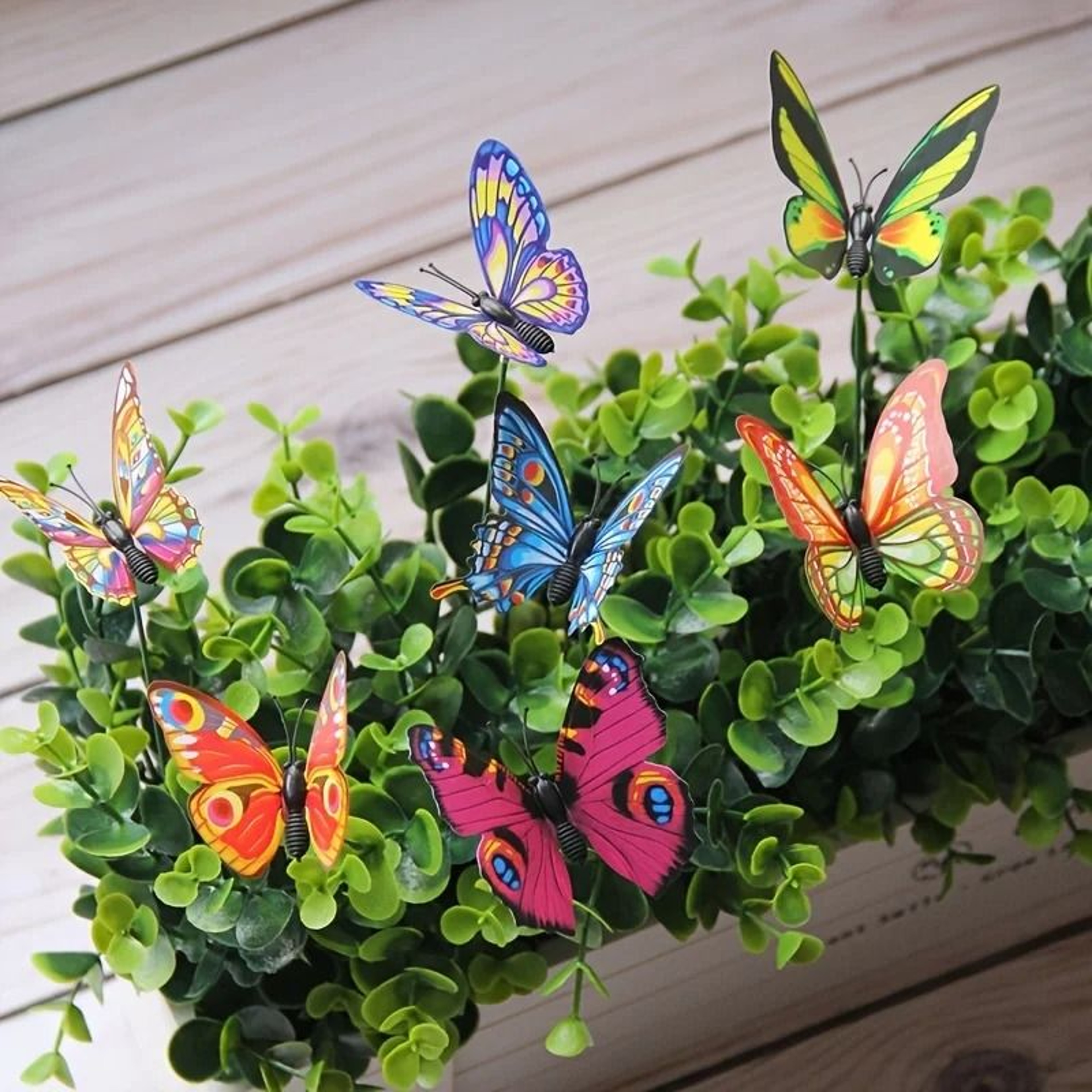 Colorful 3D Butterfly Garden Stakes Decorative Artificial Butterfly Yard Decor Set 4