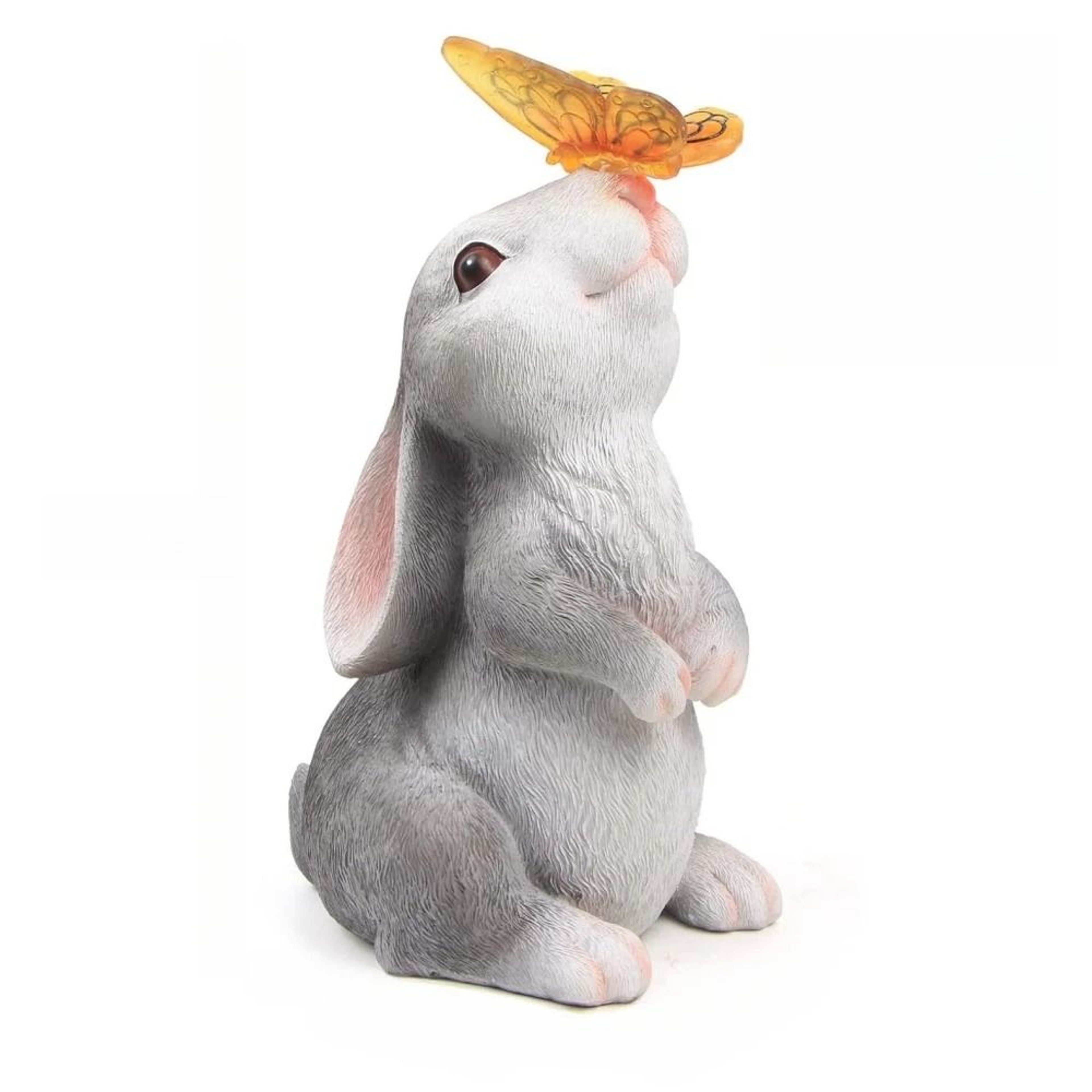 Solar Bunny Garden Statue LED Butterfly Light Outdoor Decor Figurine 1