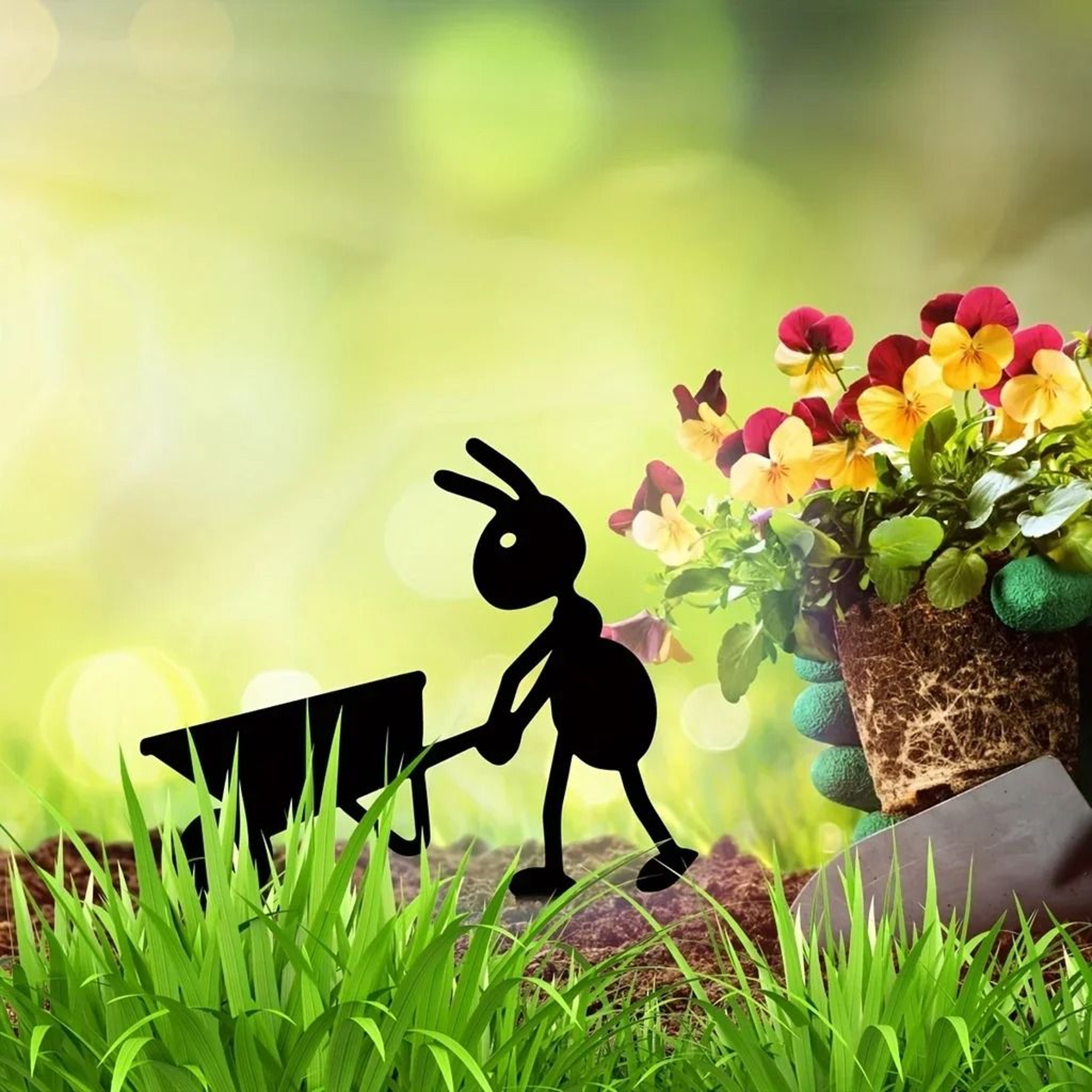 Metal Garden Ant Lawn Stakes Decorative Outdoor Ant Garden Decor 12