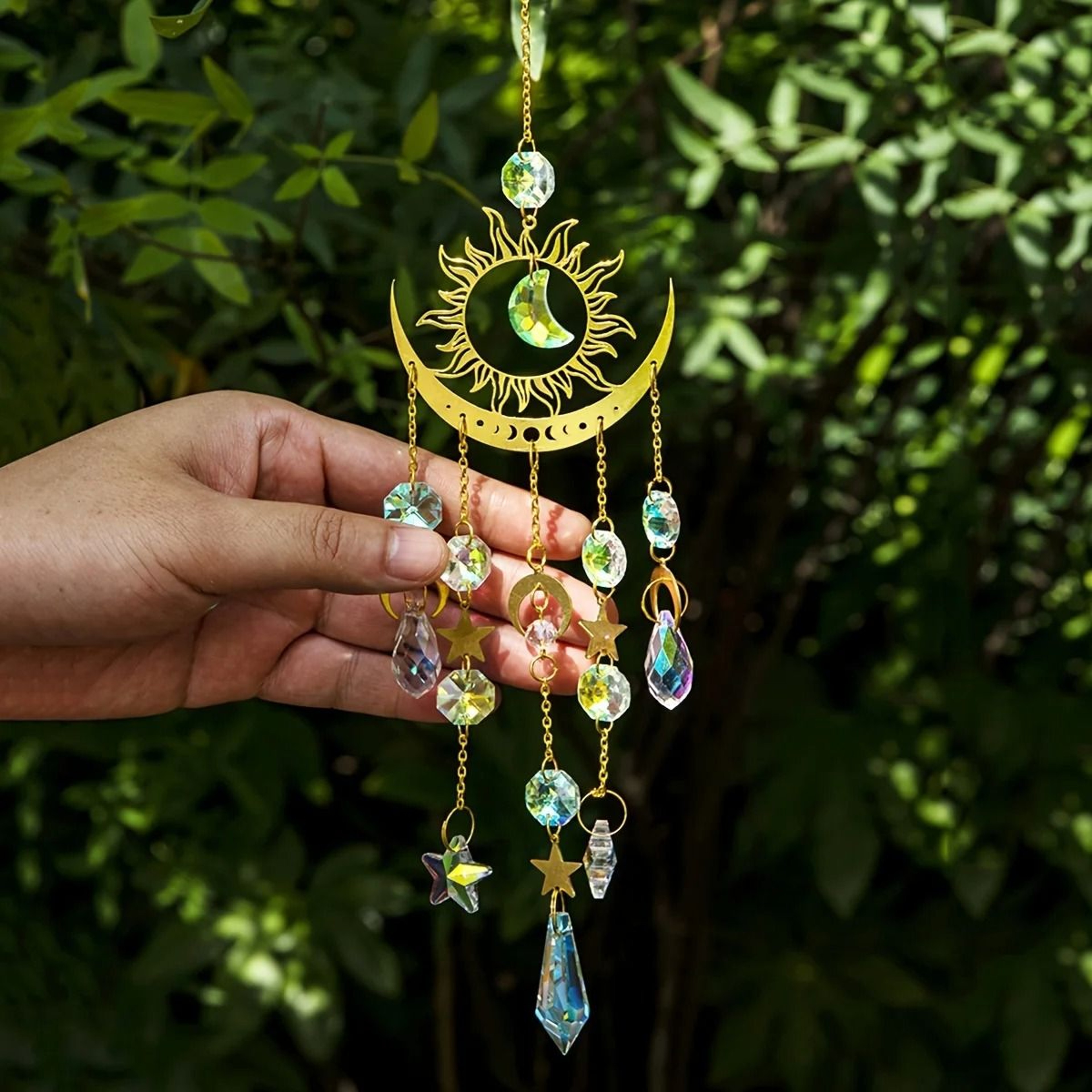 Star Moon Wind Chime Sun Catcher Hanging Garden Decoration 1