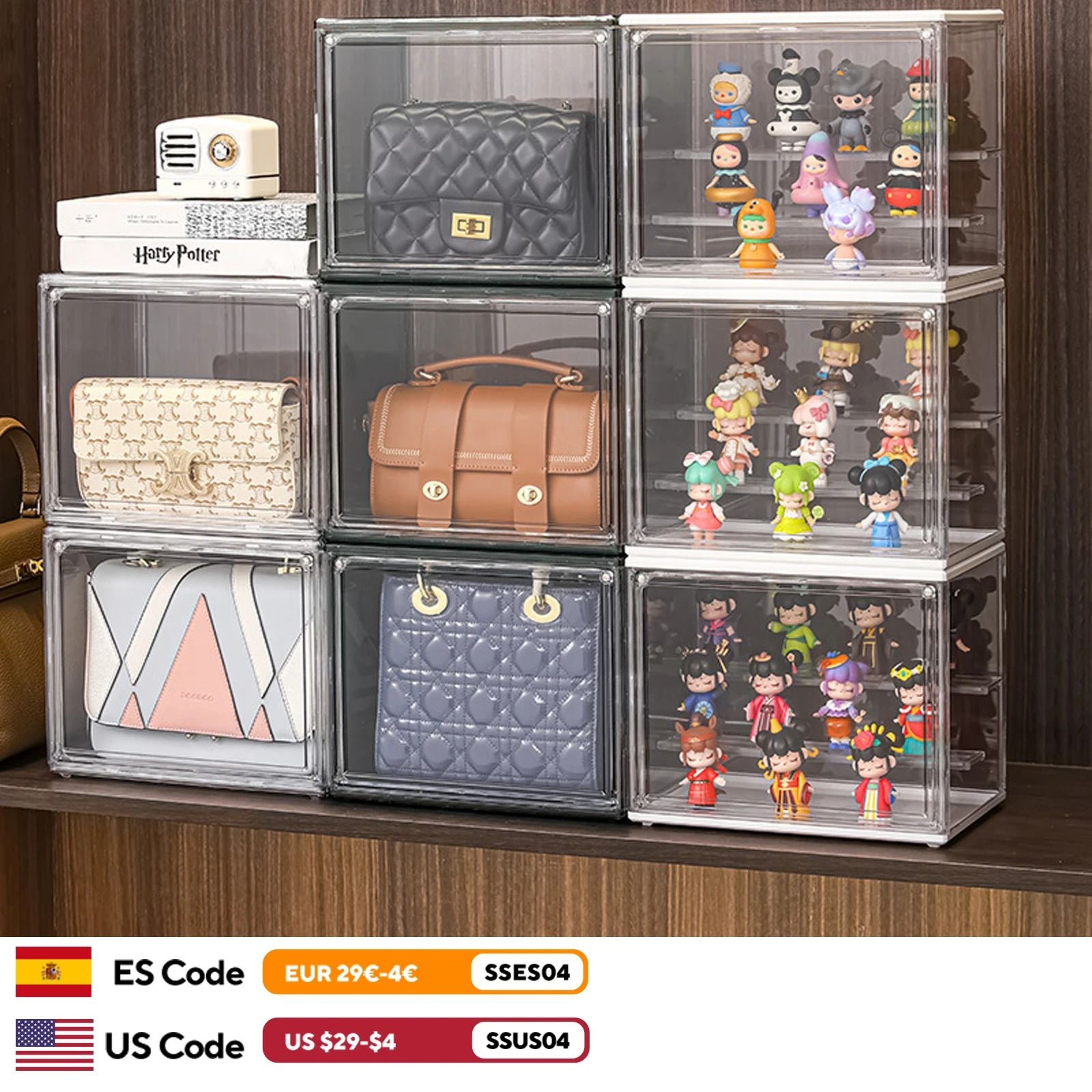 Clear Stackable Display Box Dustproof Collectible Figure Display Case 8