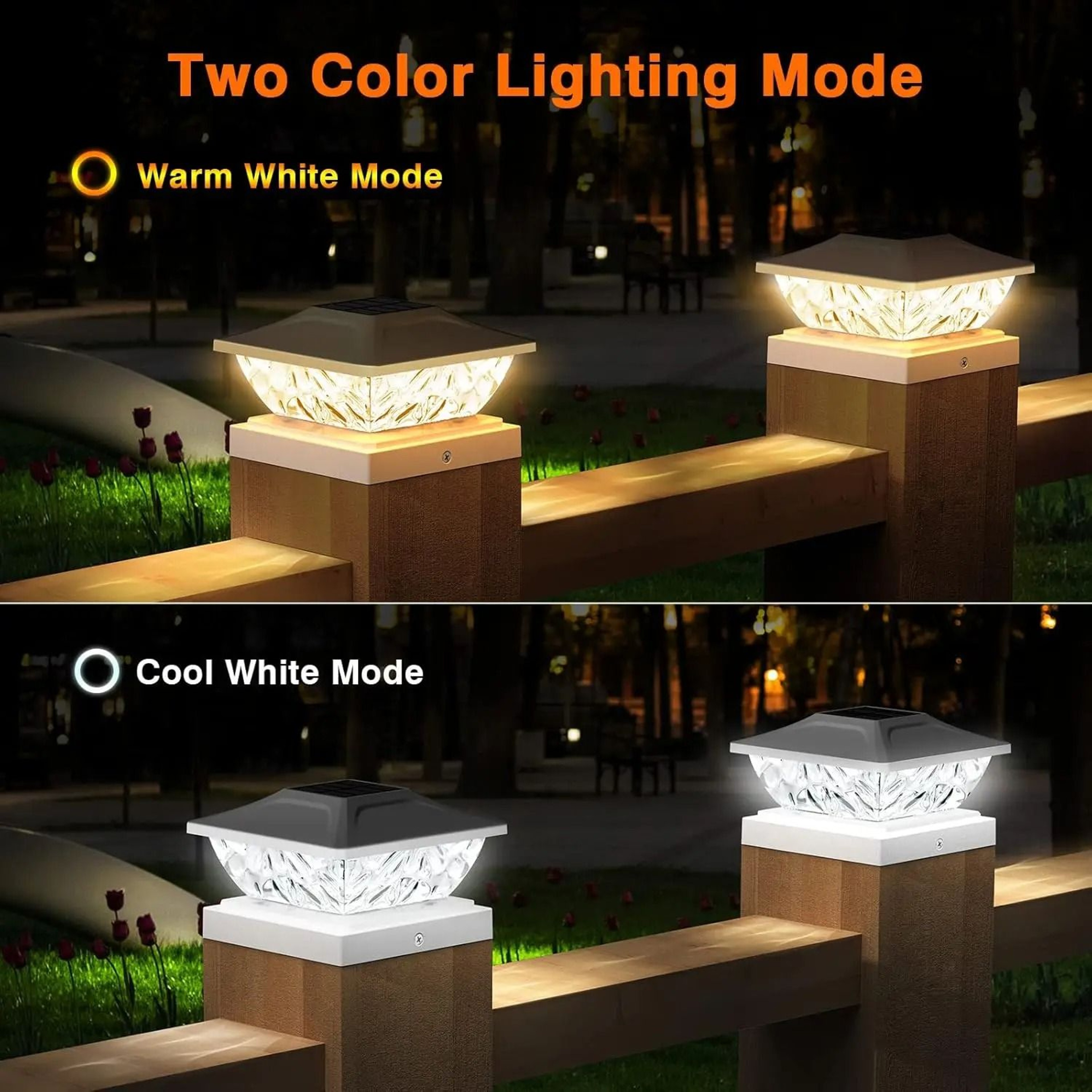 Solar Post Lights Outdoor Deck And Fence Post LED Garden Lights 6