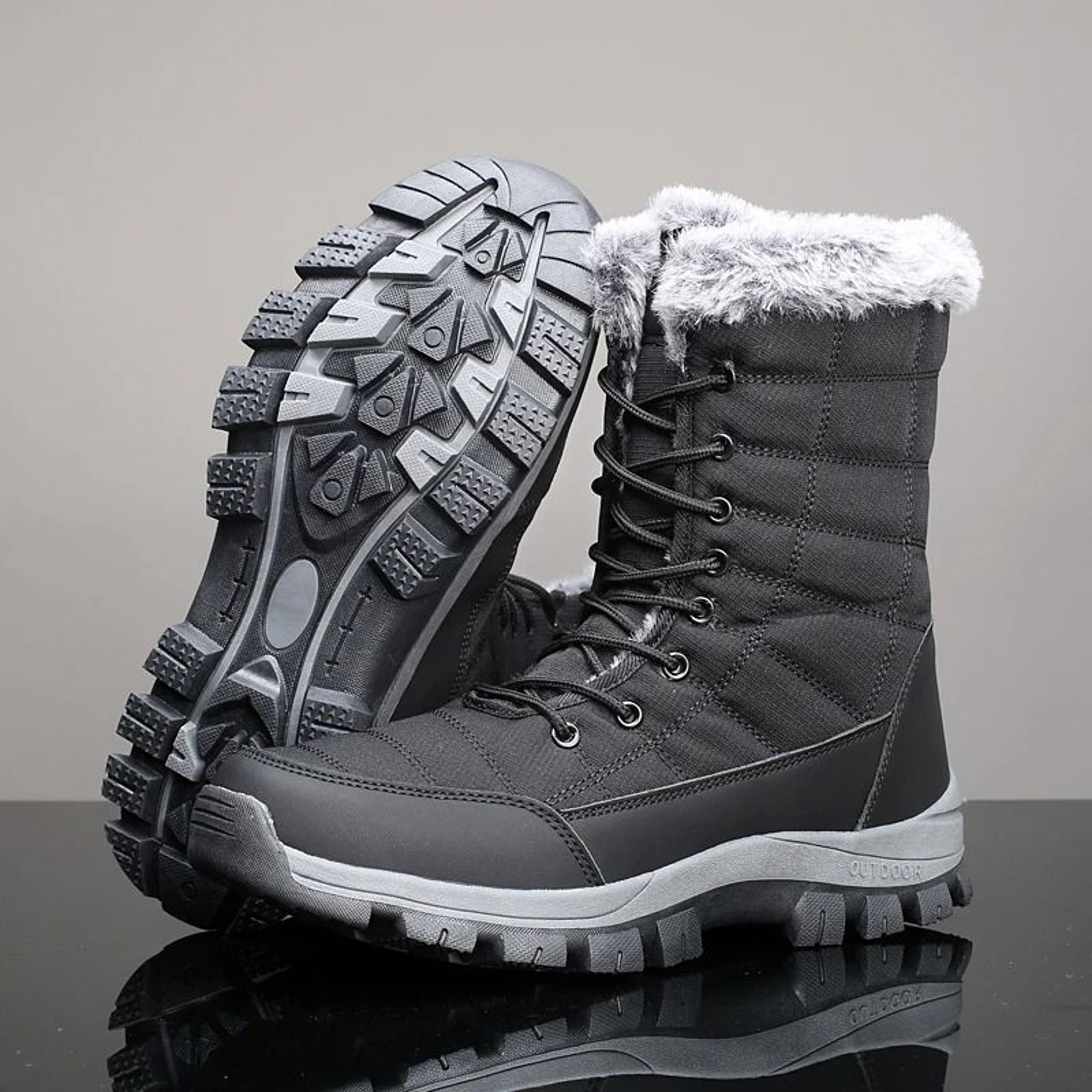 Unisex Winter Snow Boots Anti Slip Hiking Winter Boots Plush Lined Outdoor Cold Weather Shoes 1