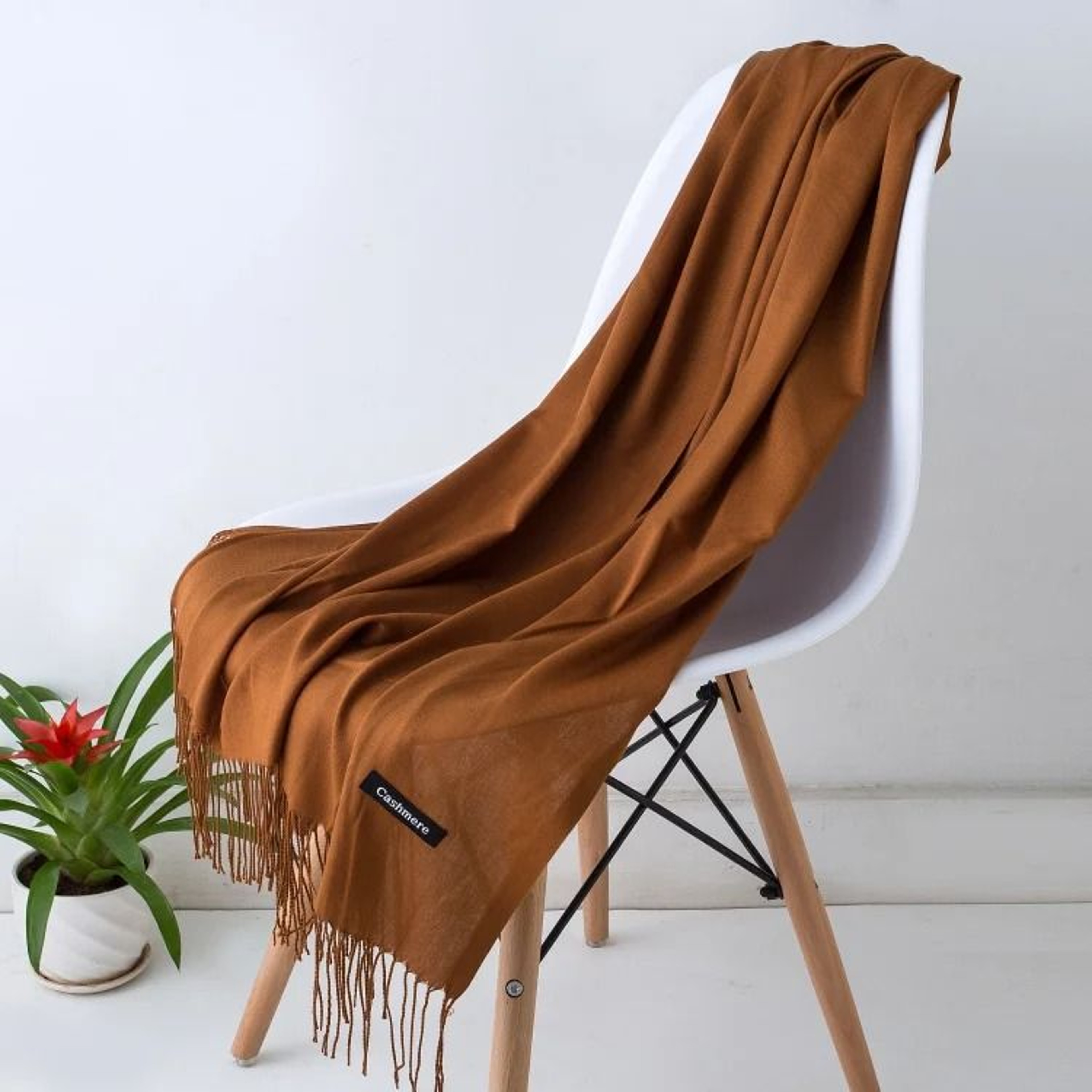 Classic Cashmere Scarf Shawl Solid Color Pashmina Wrap Scarf Warm Tassel Winter Scarf For Women And 5
