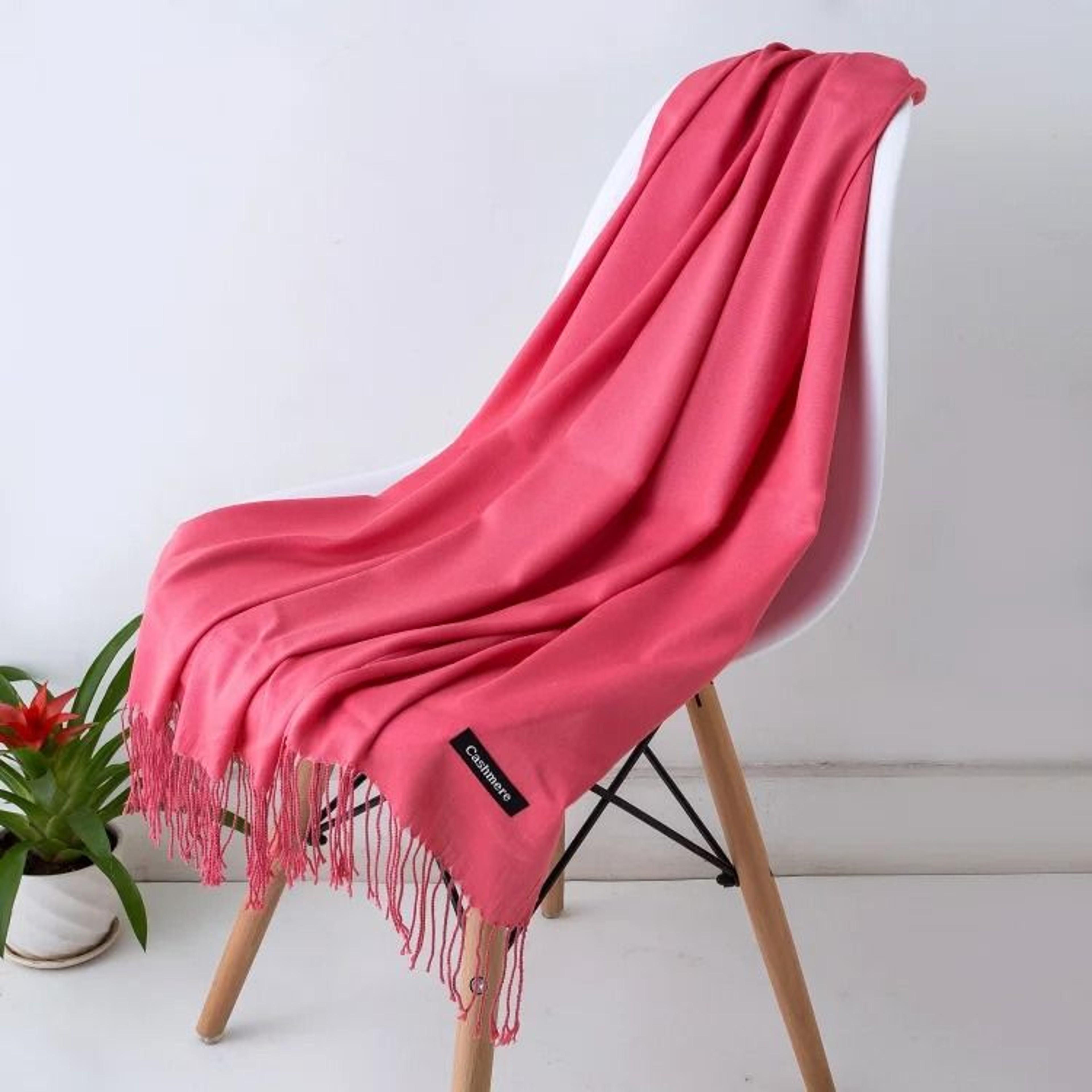 Classic Cashmere Scarf Shawl Solid Color Pashmina Wrap Scarf Warm Tassel Winter Scarf For Women And 8