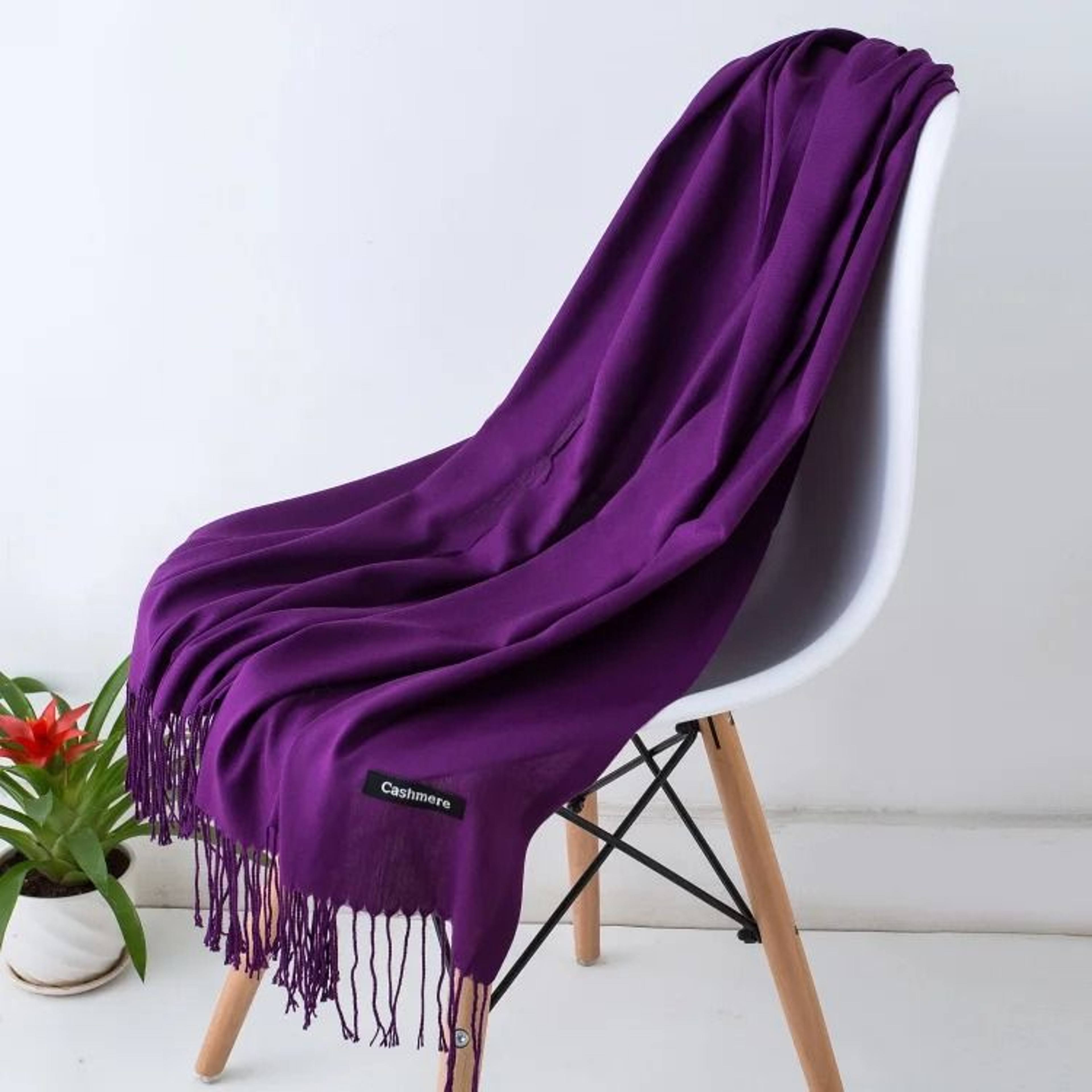 Classic Cashmere Scarf Shawl Solid Color Pashmina Wrap Scarf Warm Tassel Winter Scarf For Women And 24