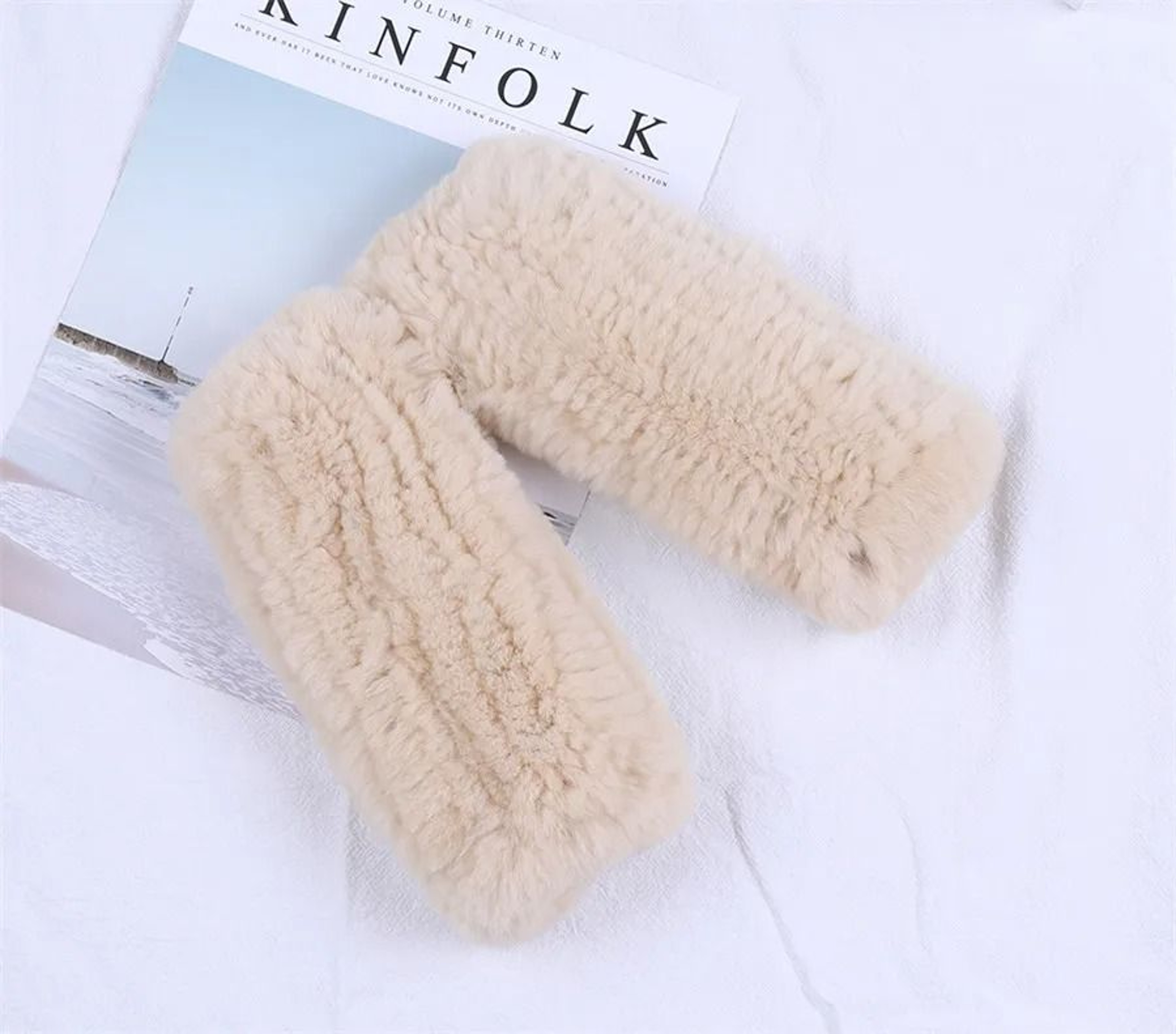 Luxury Rex Rabbit Fur Fingerless Gloves Fluffy Womens Winter Wrist Warmers 6