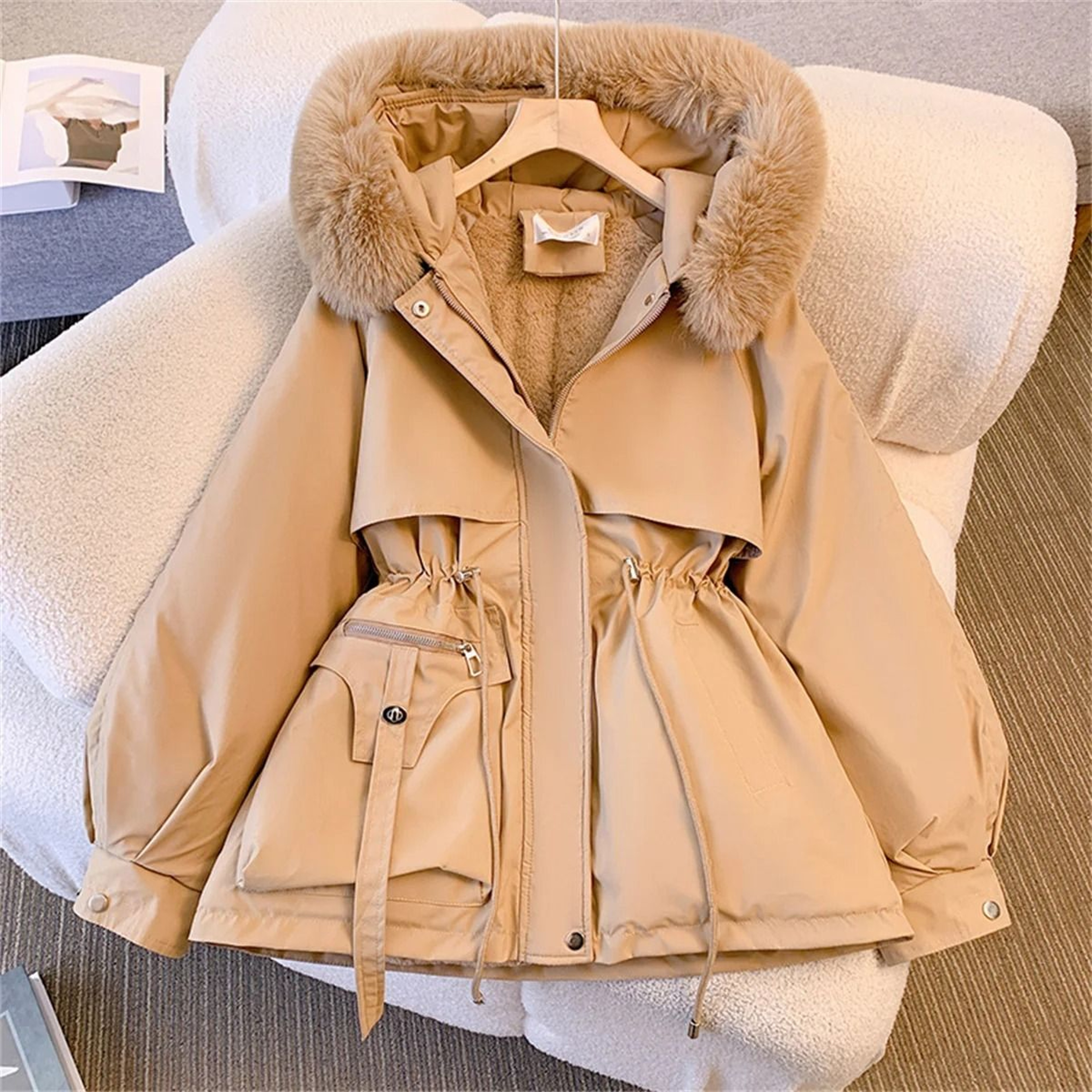 Stylish Womens Hooded Padded Jacket Korean Style Winter Parka Coat 9