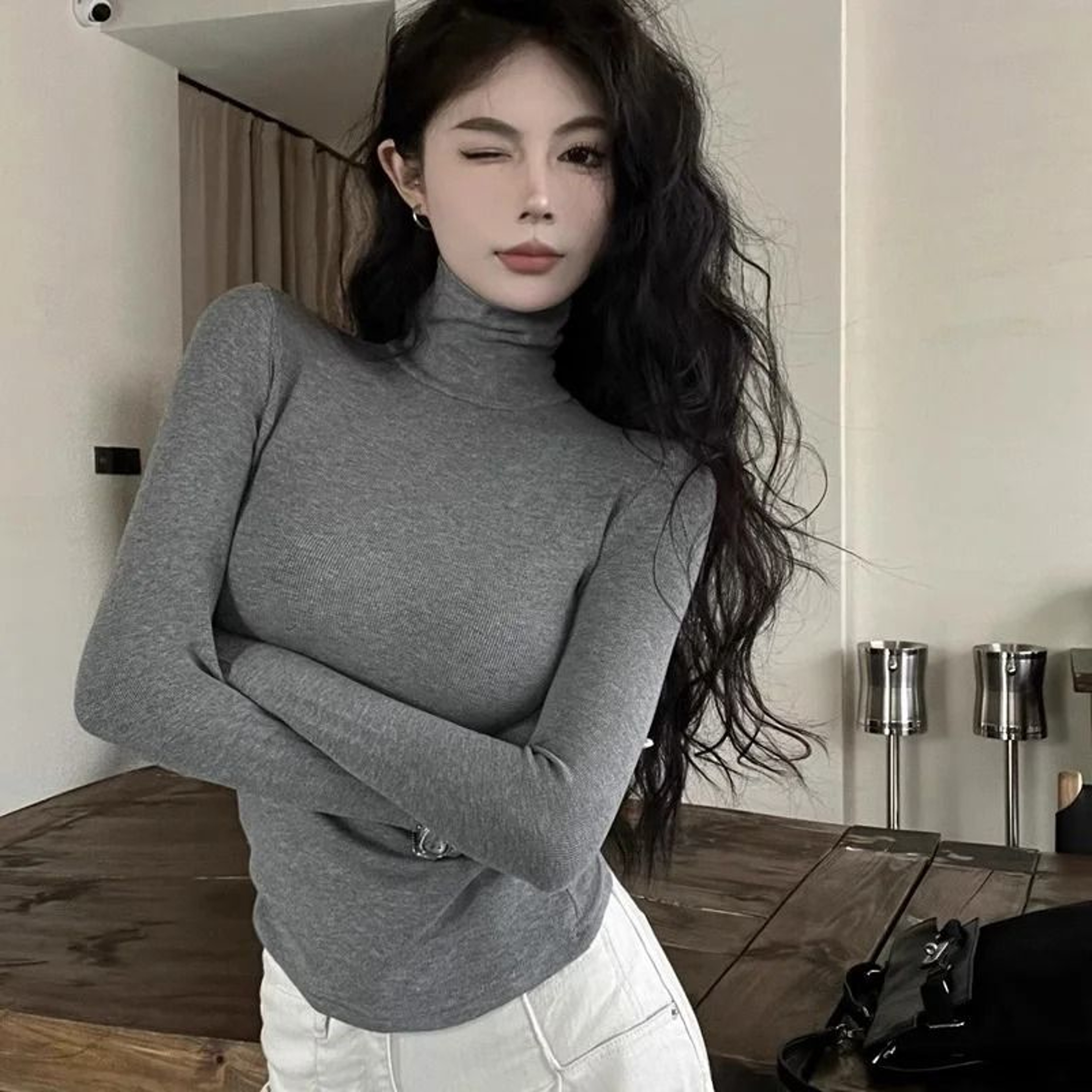 Classic Womens Turtleneck Sweater Warm Thermal Long Sleeve Knit Pullover 8