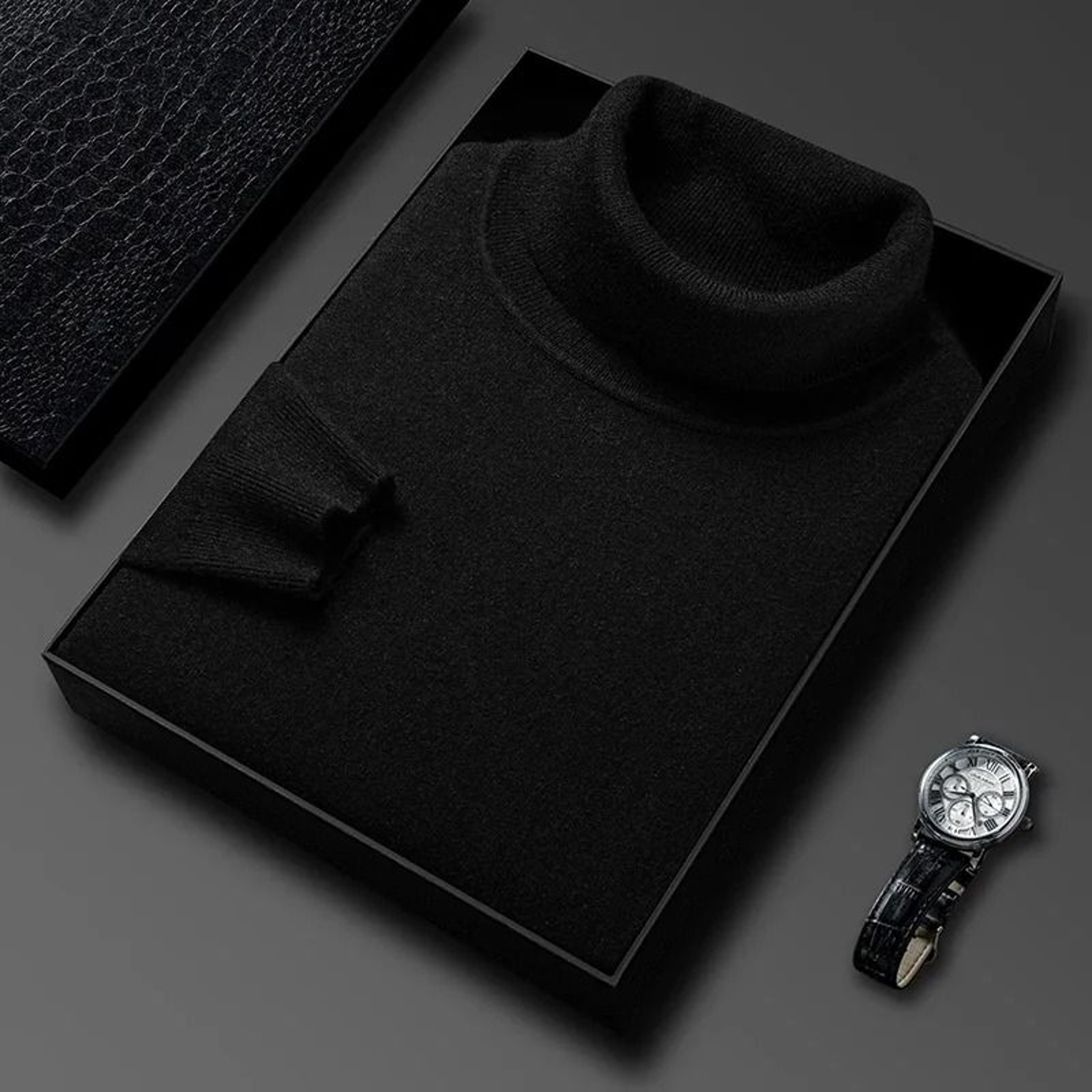 Mens Slim Fit Turtleneck Sweater Anti Pilling Knit Pullover 0