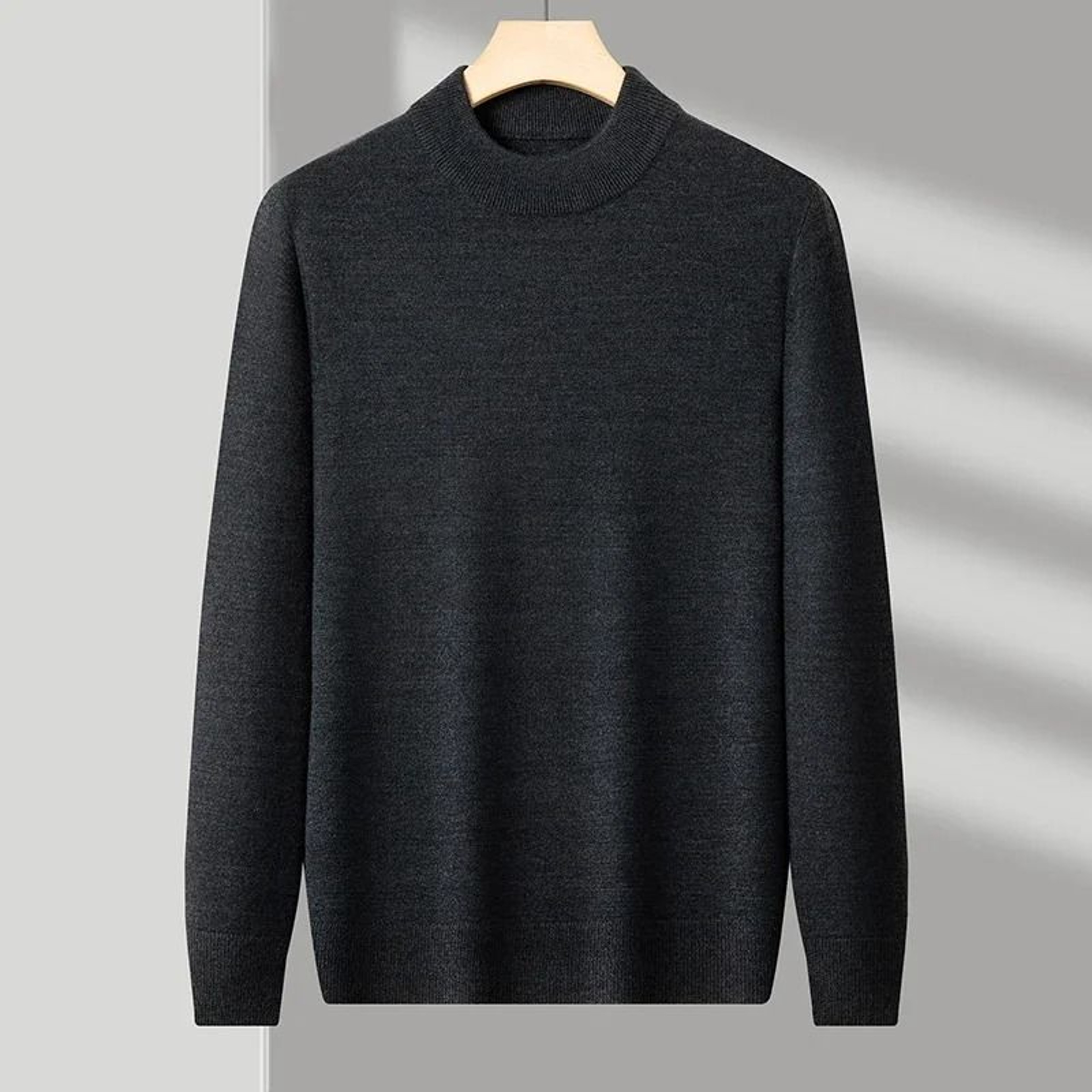 Mens Mock Neck Knit Sweater Casual Half Turtleneck Pullover 3