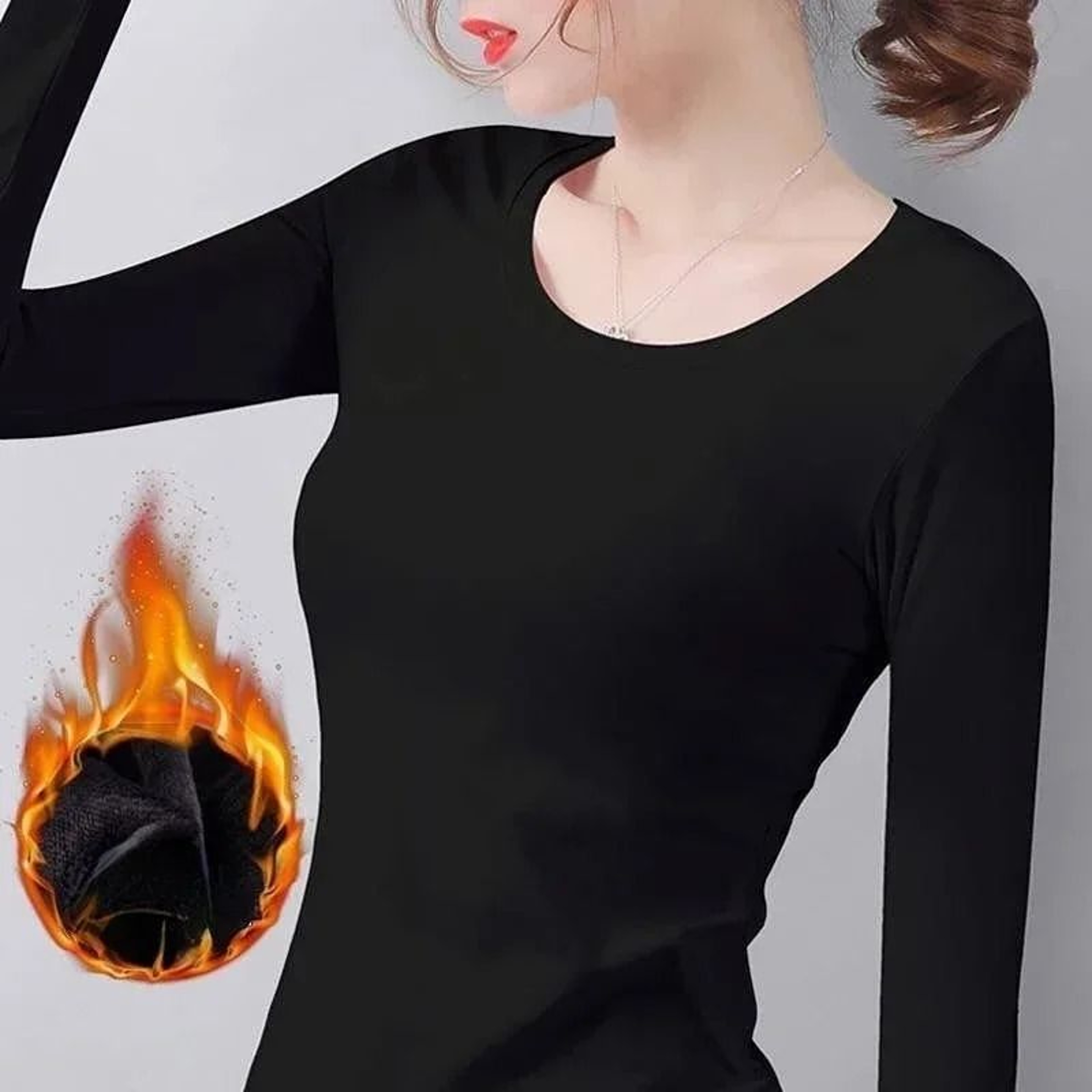 Womens Thermal Turtleneck Long Sleeve Base Layer Shirt Winter Warm Top 3