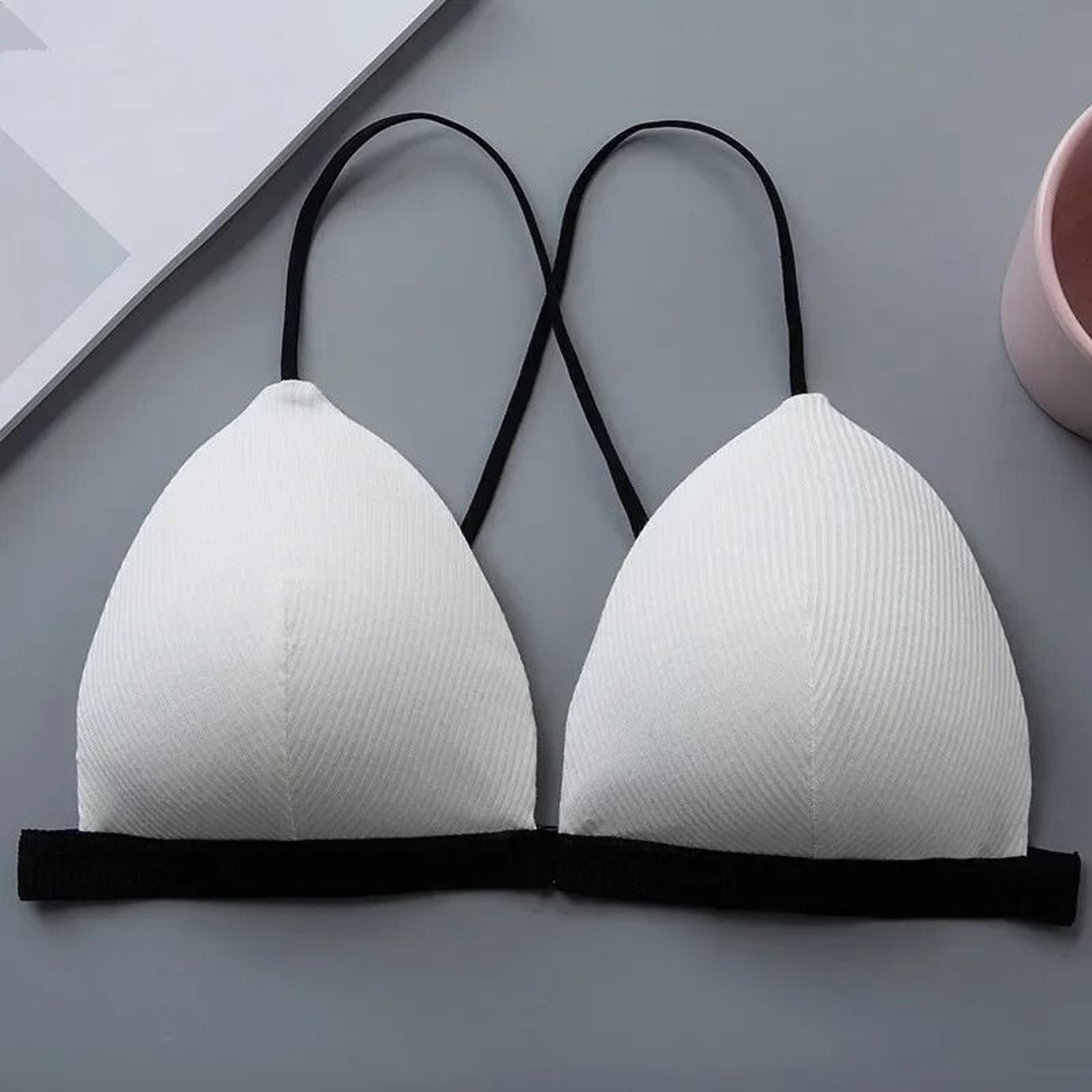 Womens Front Closure Push Up Bra Seamless Deep V Bralette Soft Comfort Lingerie 2