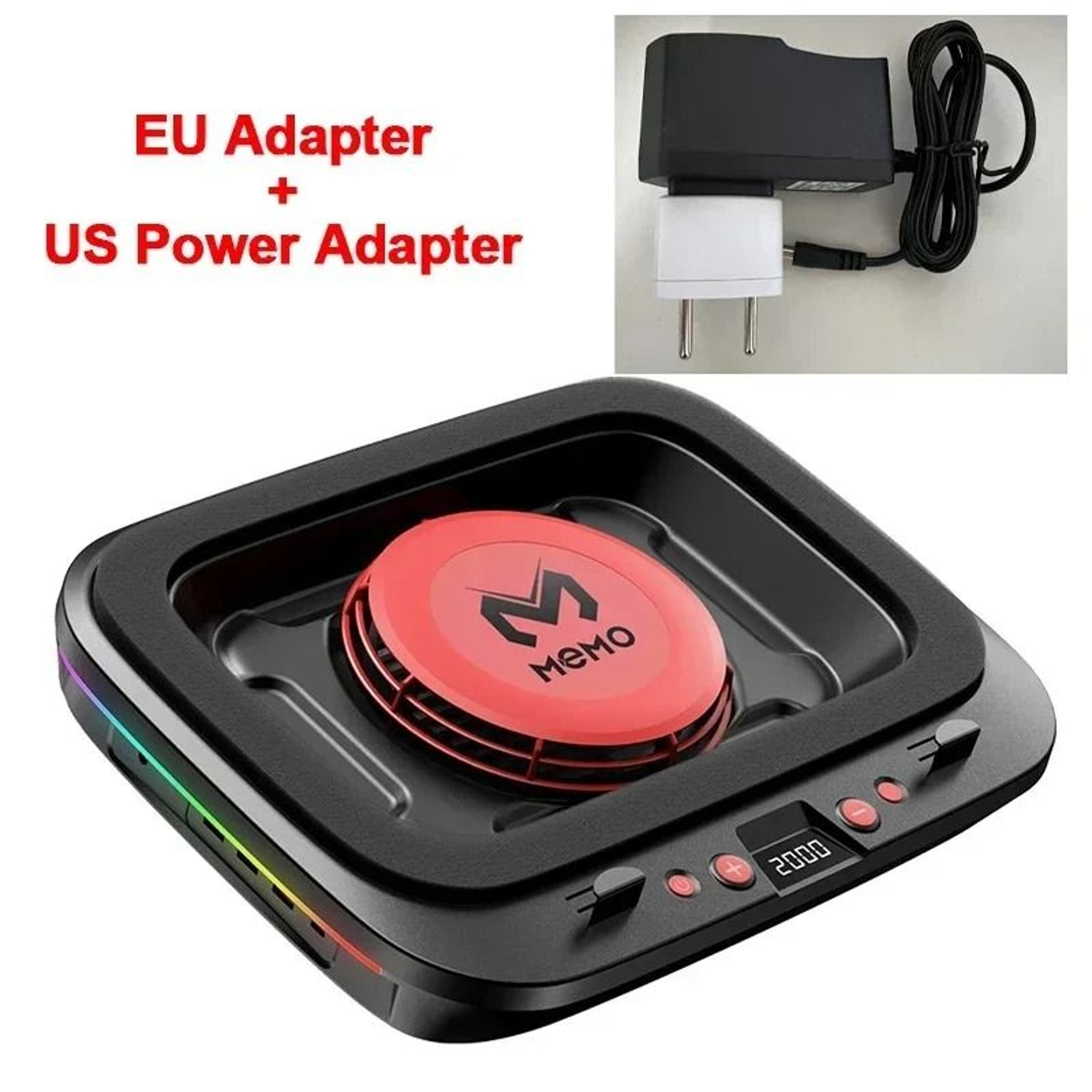 MEMO FL08 Gaming Laptop Cooling Pad Adjustable Laptop Cooler Stand Powerful Fan Cooling Base 3