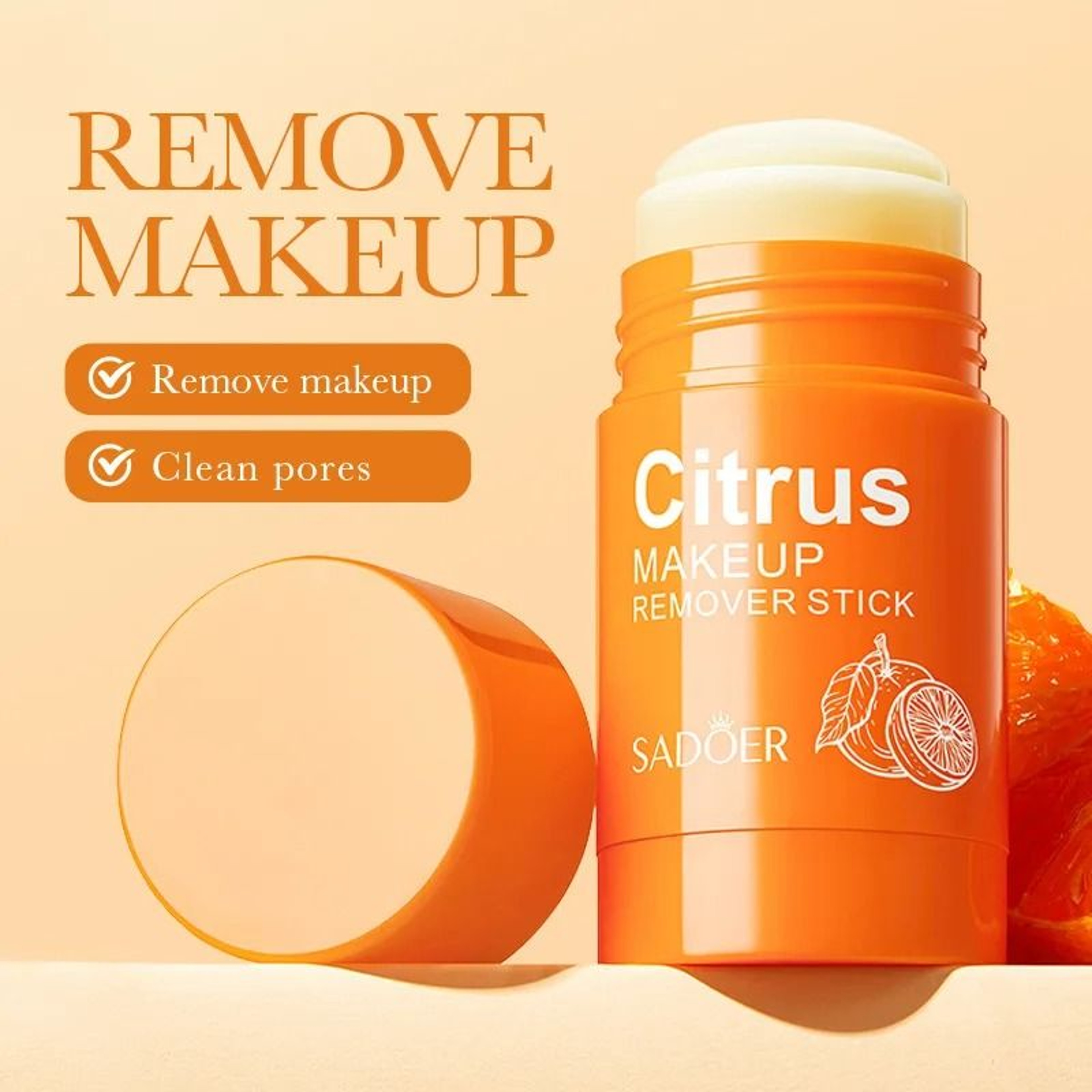 Citrus Makeup Remover Stick Portable Cleansing Balm Stick Deep Cleansing Makeup Removal Balm For Fa 4