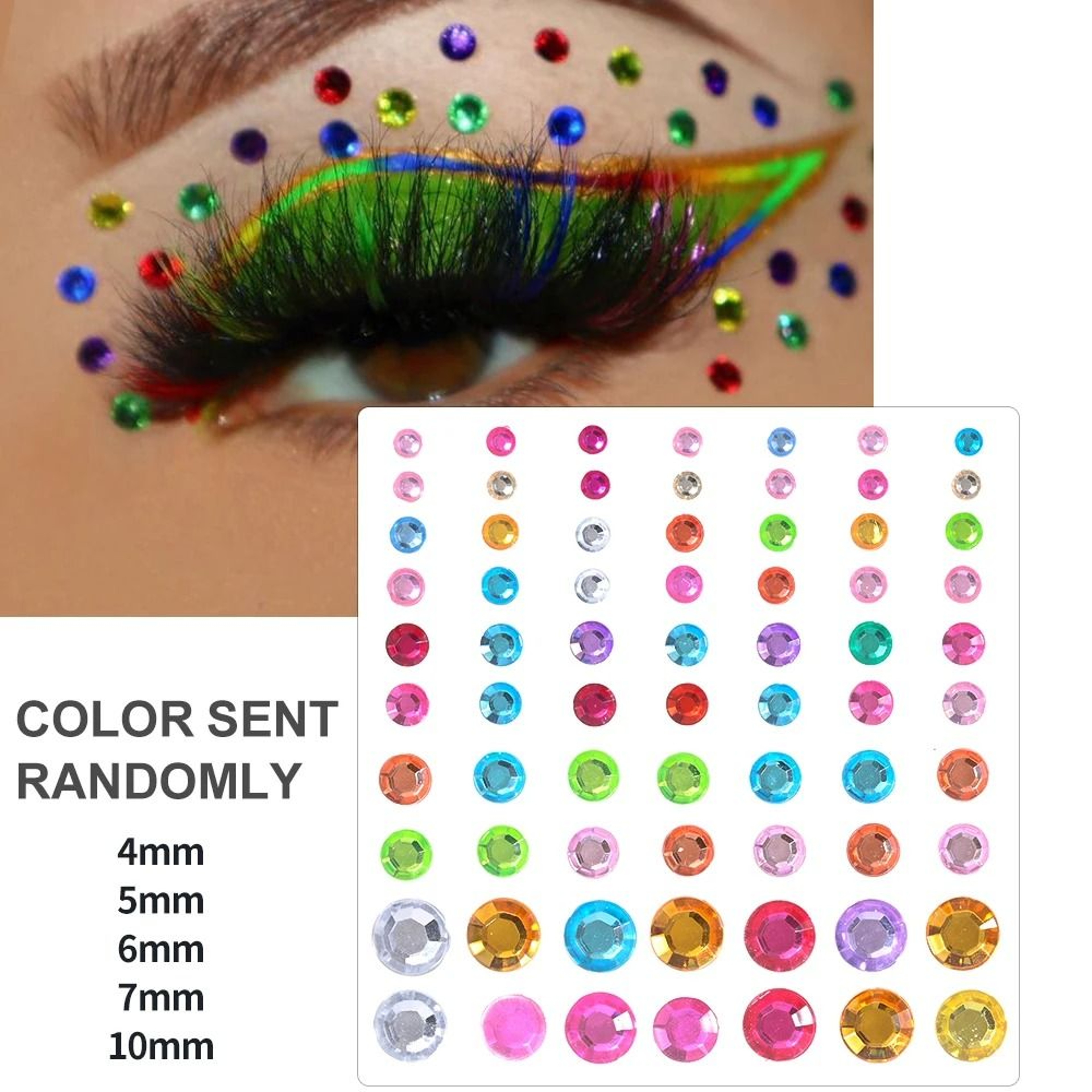 GlamPearl Self Adhesive Face Pearls Stick On Face Gem Stickers Makeup Rhinestone Pearl Set 3