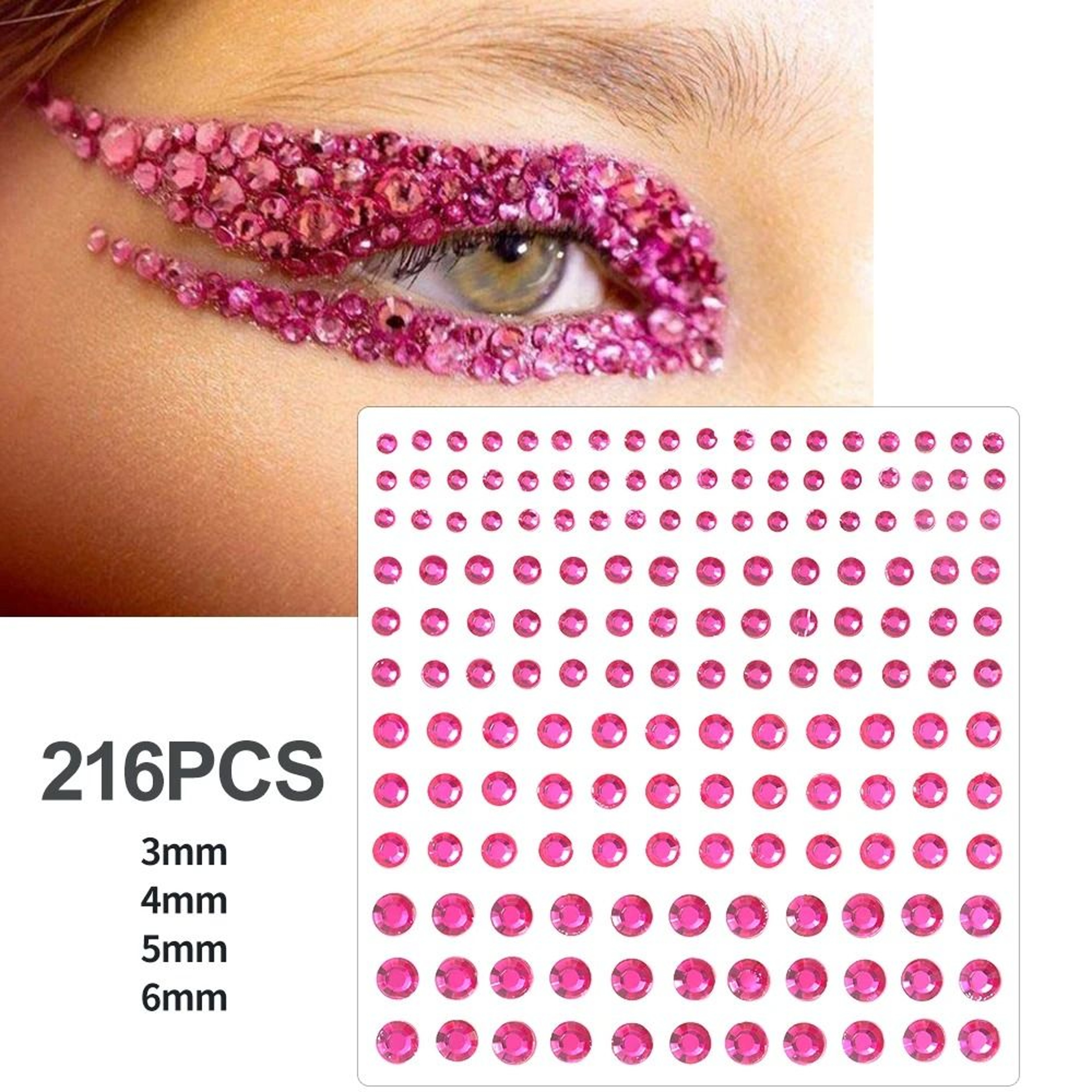 GlamPearl Self Adhesive Face Pearls Stick On Face Gem Stickers Makeup Rhinestone Pearl Set 9