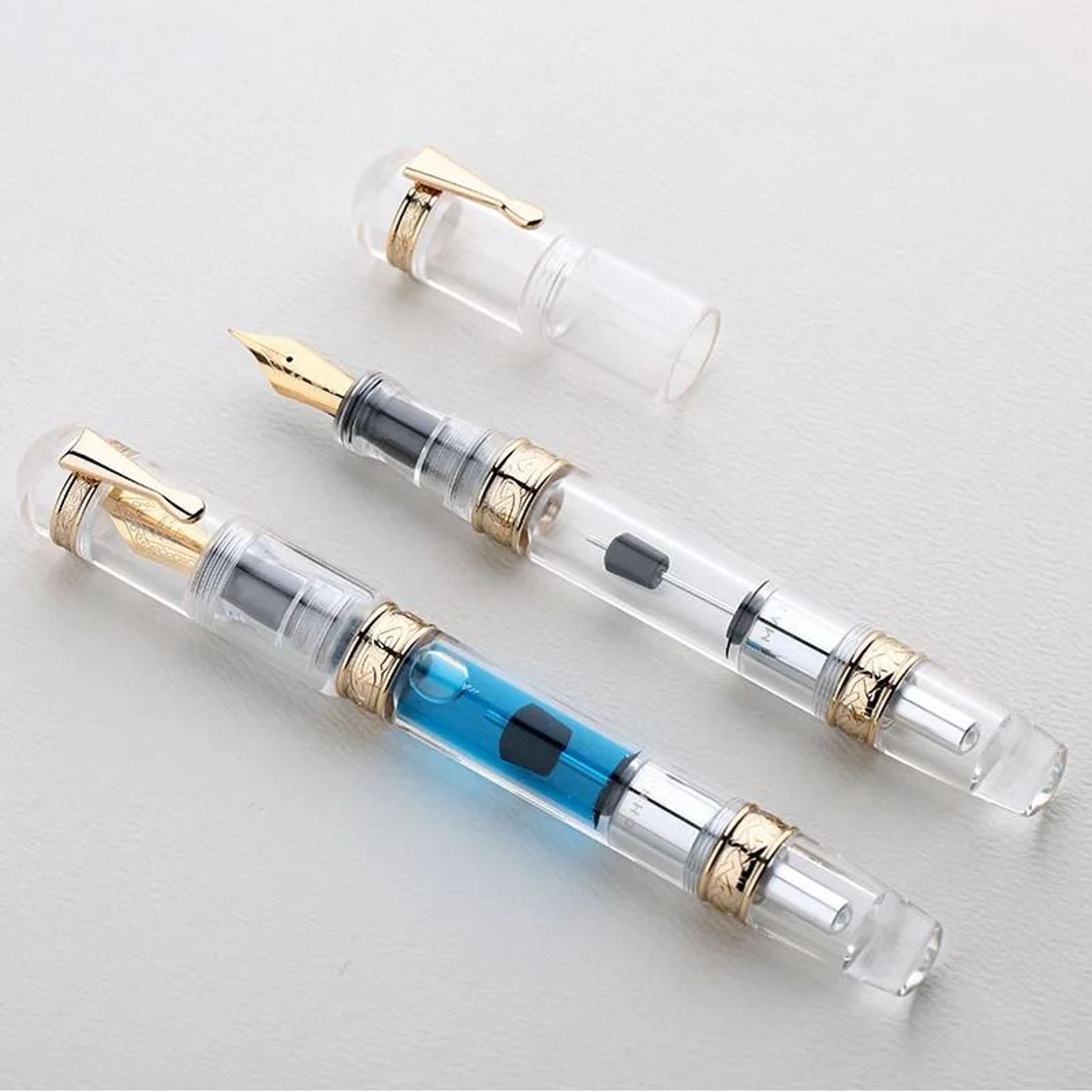 Majohn C5 Transparent Fountain Pen Large Capacity Ink Storage Fountain Pen Iridium Nib Writing Pen 4
