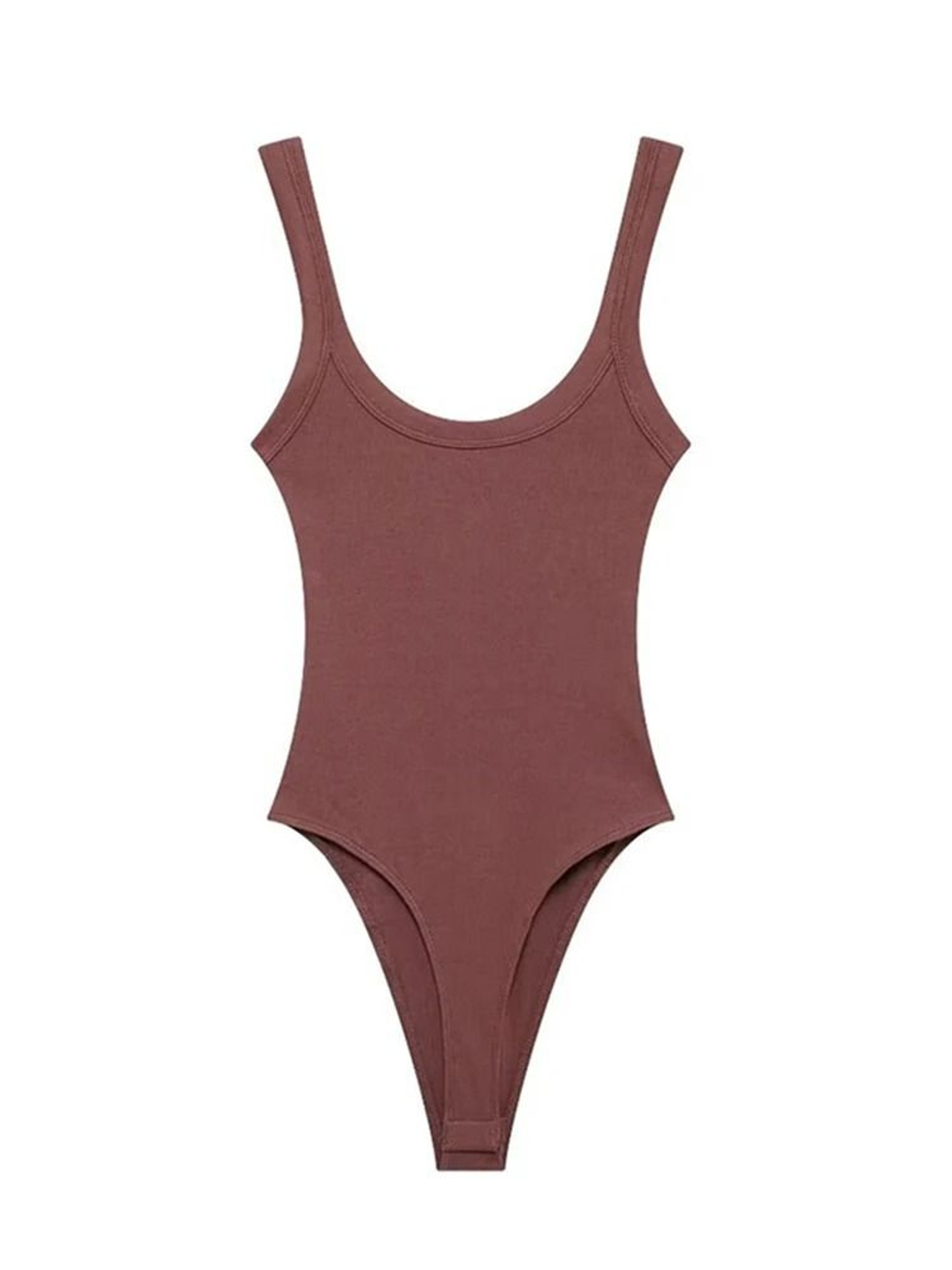 Womens Ribbed O Neck Bodysuit Stretch Snap Button Bodysuit Slim Fit Fashion Top 10