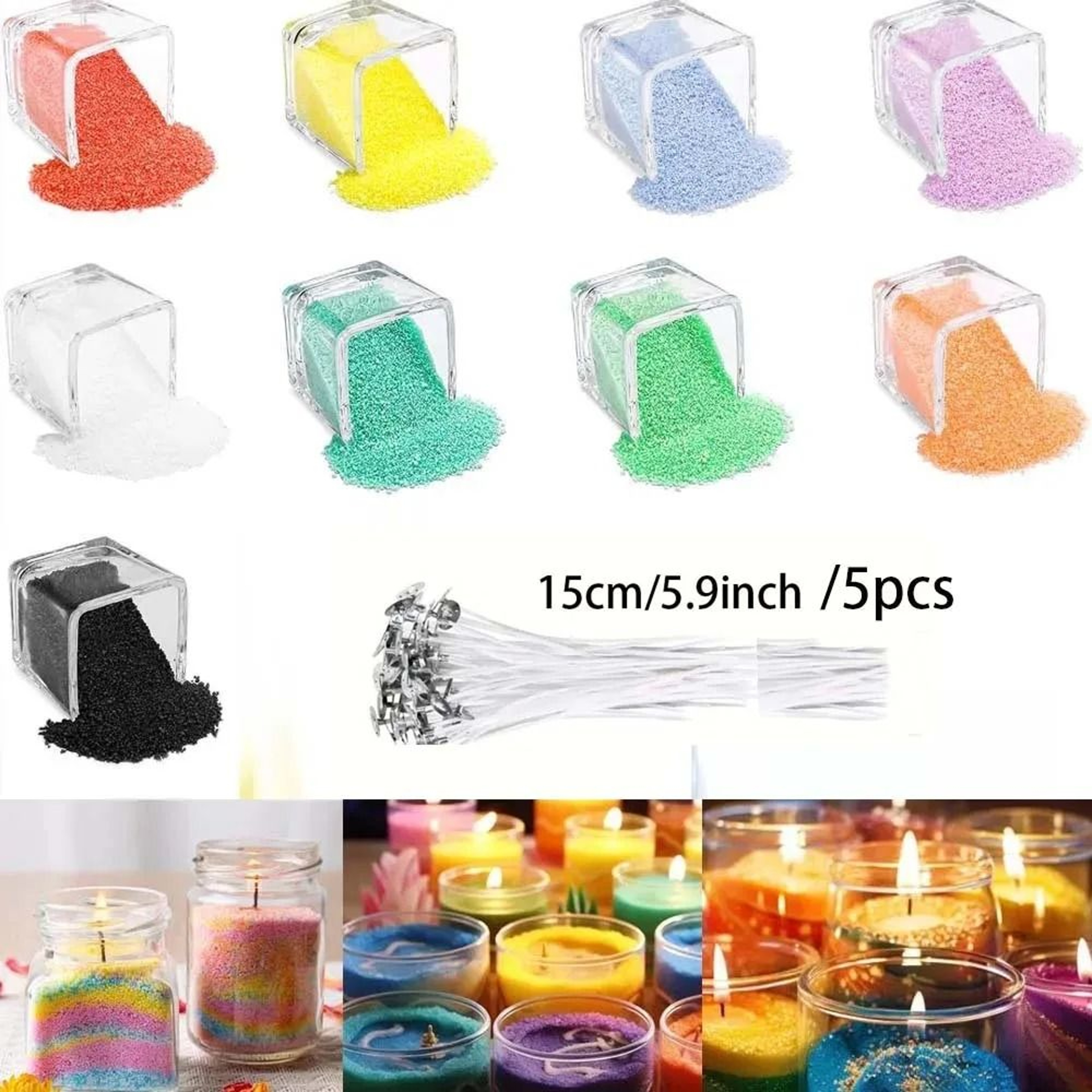 Colorful Sand Wax Candle Making Kit DIY Granulated Wax Candle Craft Set 2