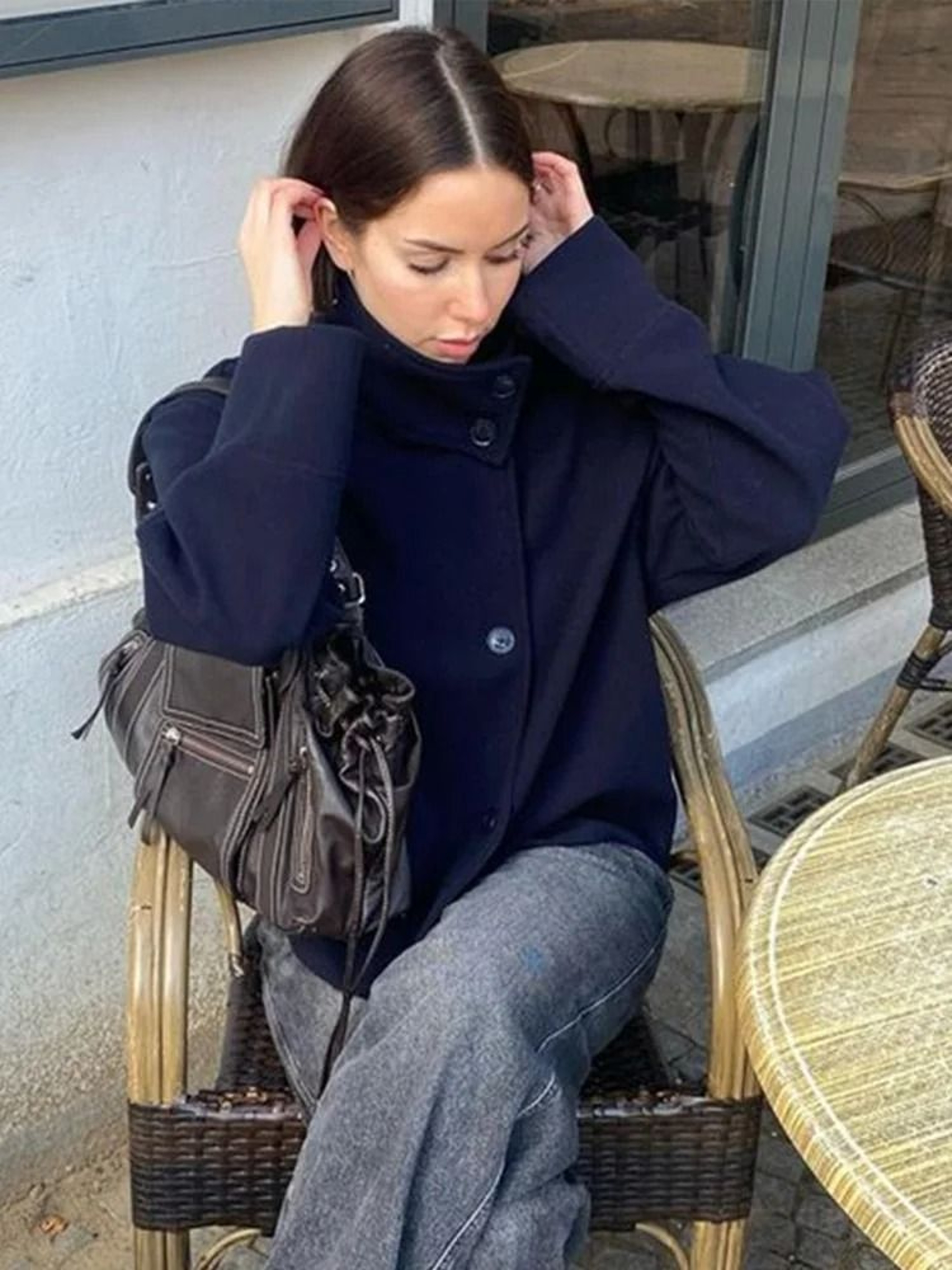 Elegant Womens Stand Collar Jacket Short Single Breasted Spring Coat 10