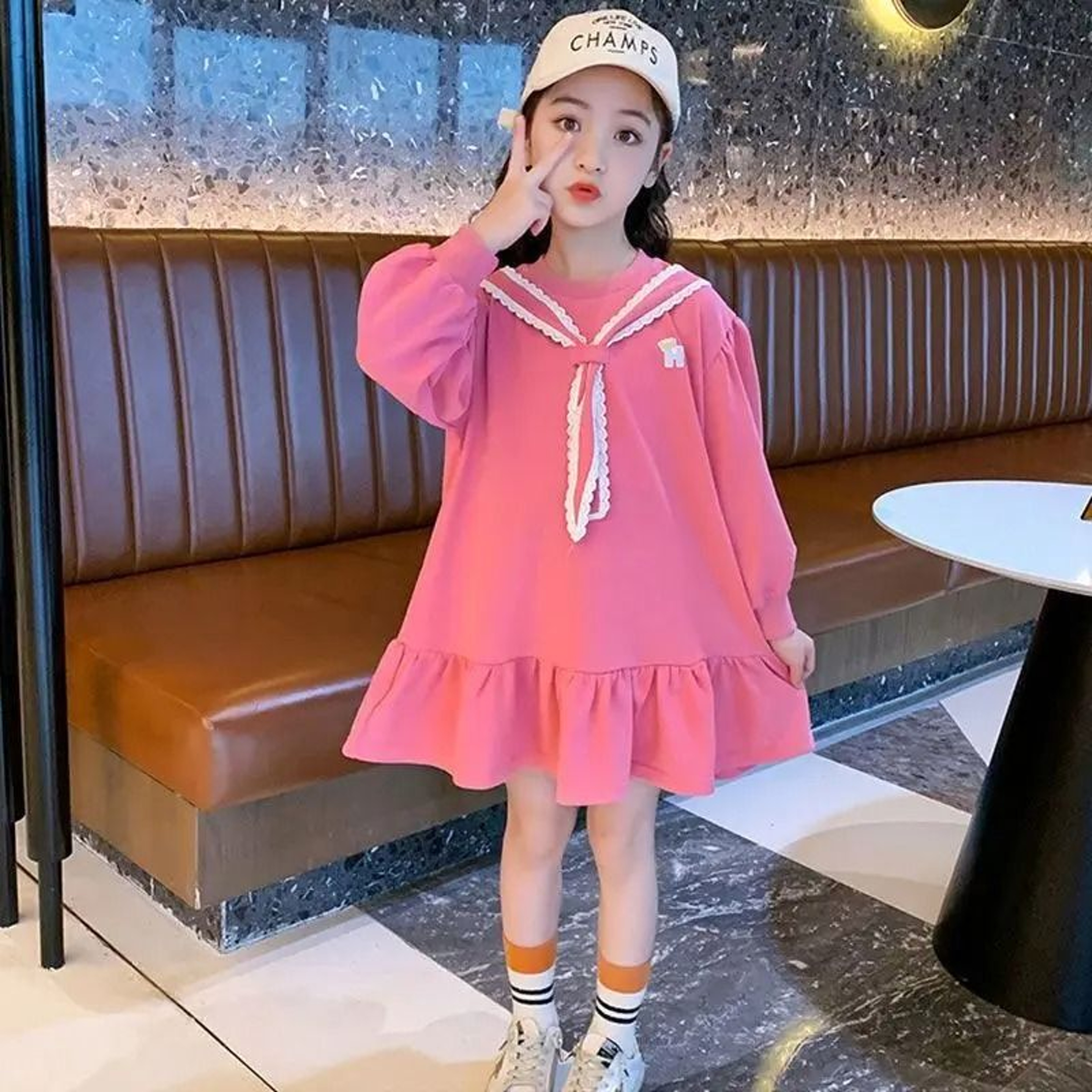 Girls Preppy Princess Dress Long Sleeve Stylish Dress For Kids 1