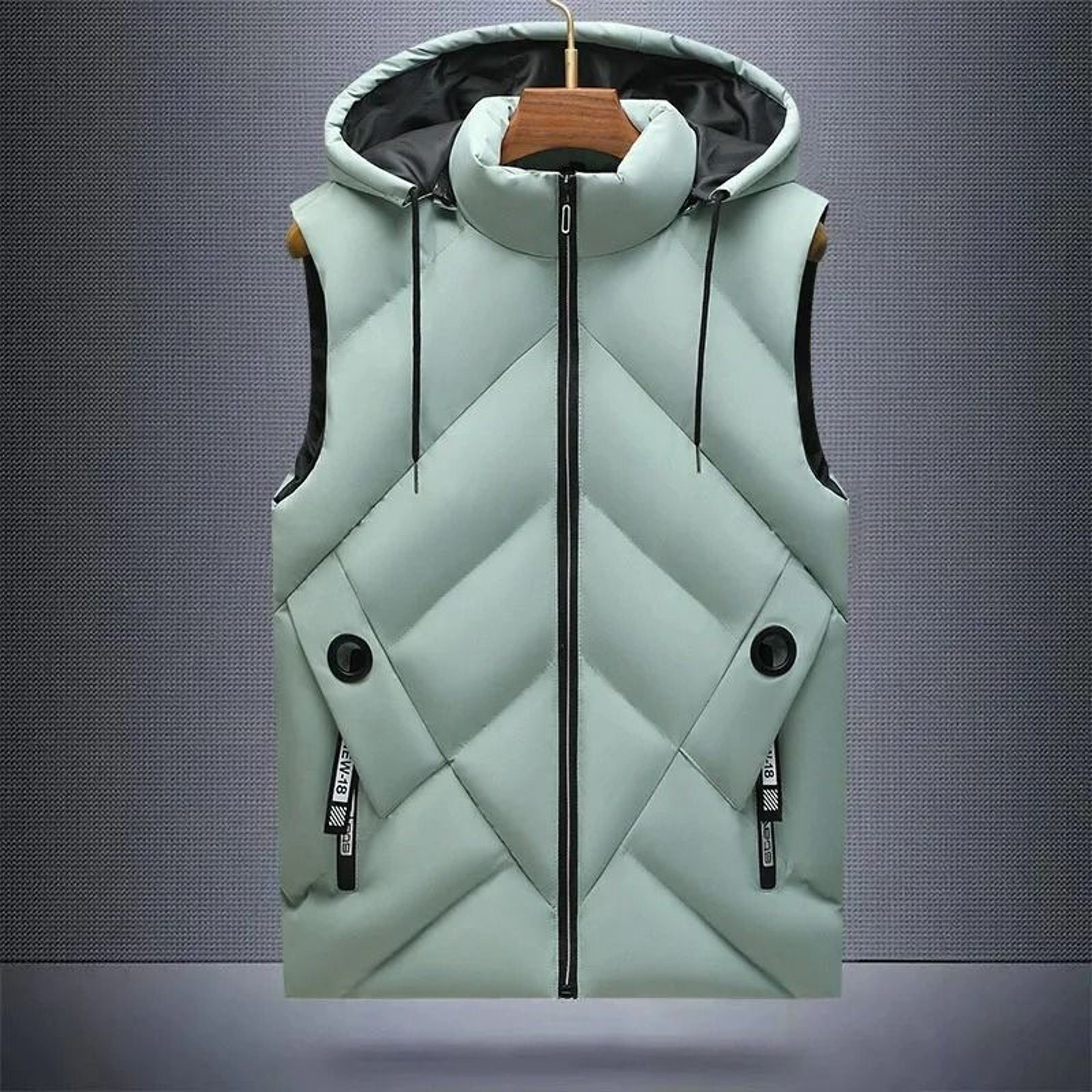 Mens Waterproof Hooded Puffer Vest Detachable Hood Winter Sleeveless Jacket 3