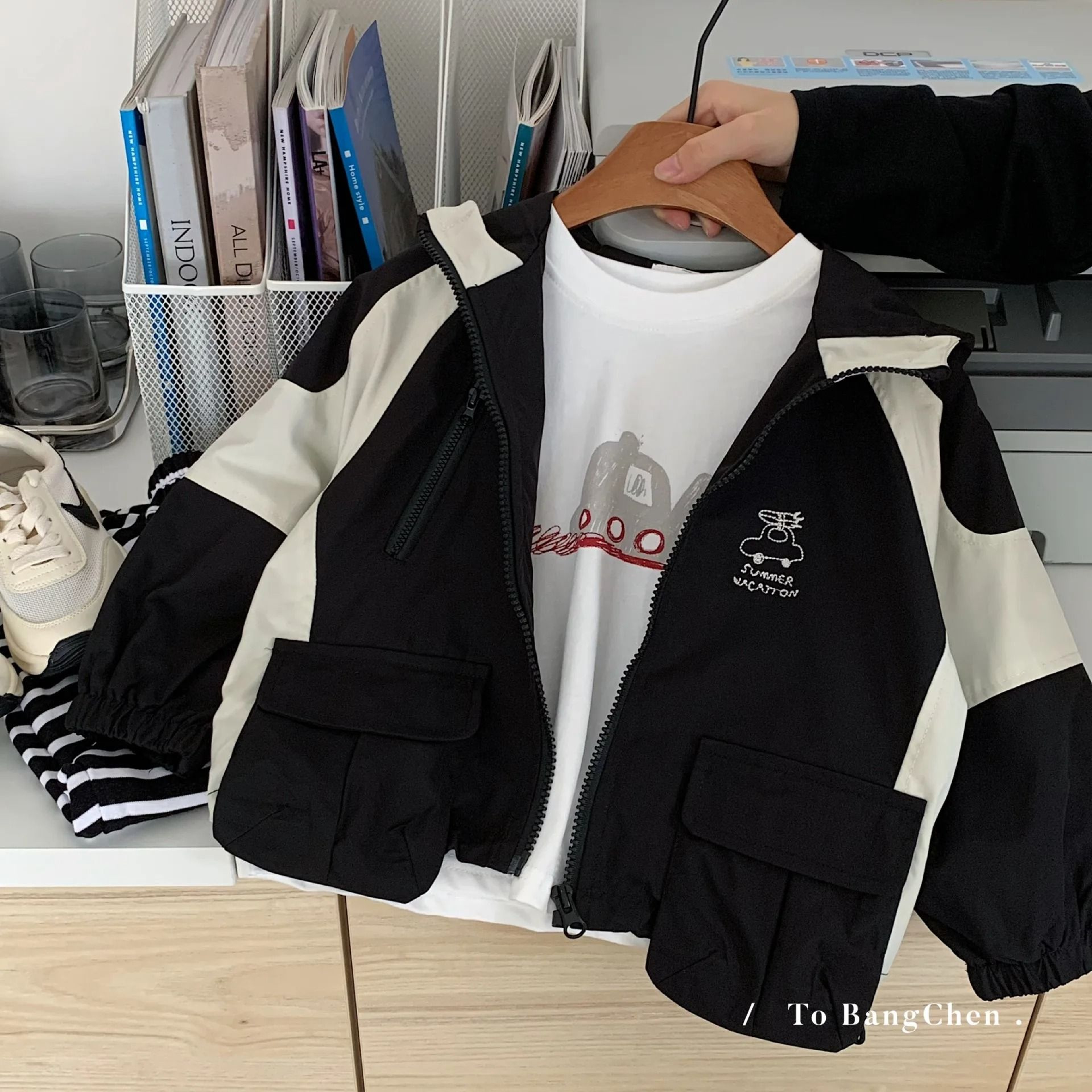Kids Boys Hooded Cartoon Jacket Korean Style Zipper Casual Coat 5