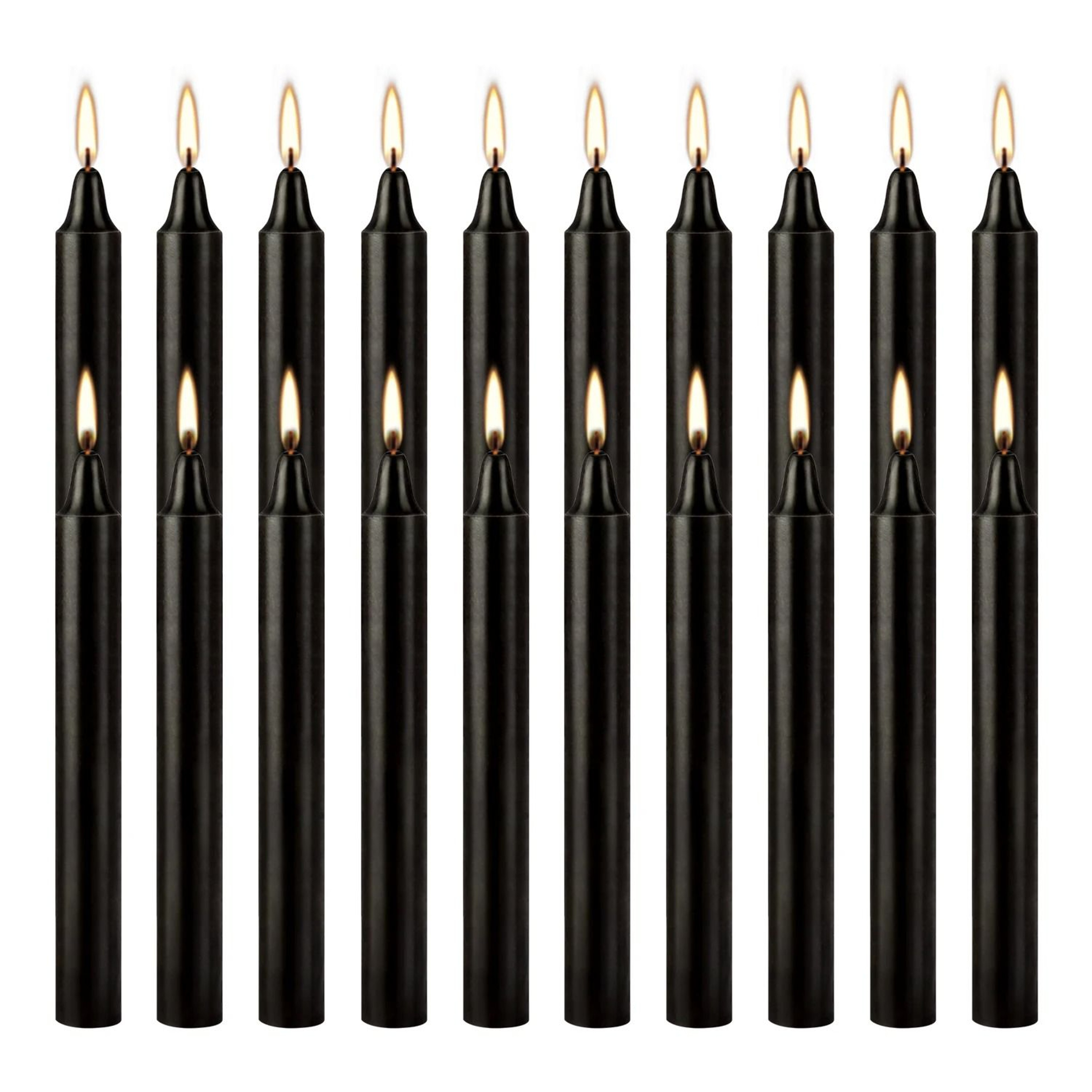 Classic Black Dinner Candles Set Drip Free Unscented Table Candles Pack Of 20 0