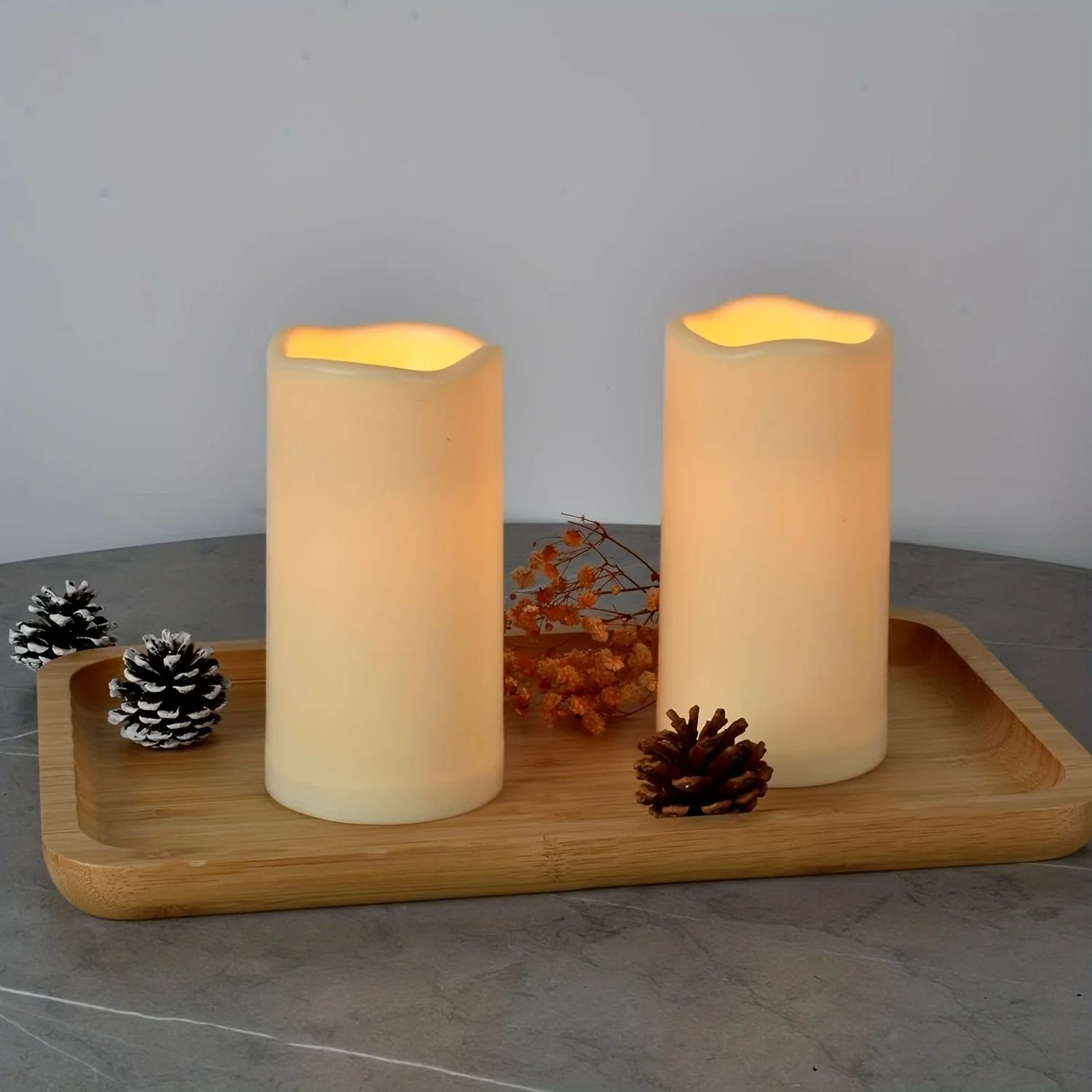 Candlium Flameless LED Pillar Candles Battery Operated Flickering Candle Set With Remote 1