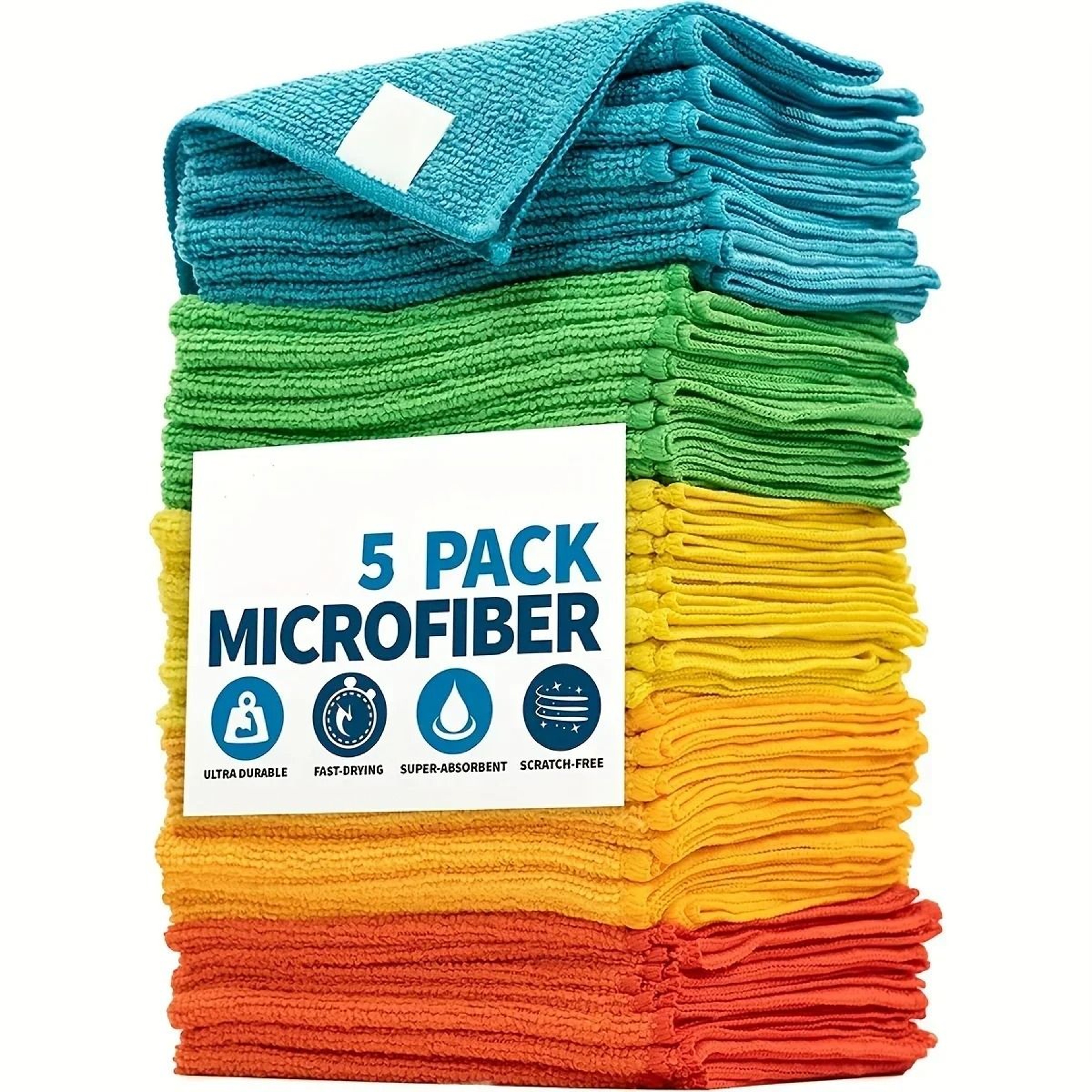 Ultra Absorbent Microfiber Cleaning Cloth Multi Purpose Dishwashing Cloth Reusable Kitchen Cleaning 2