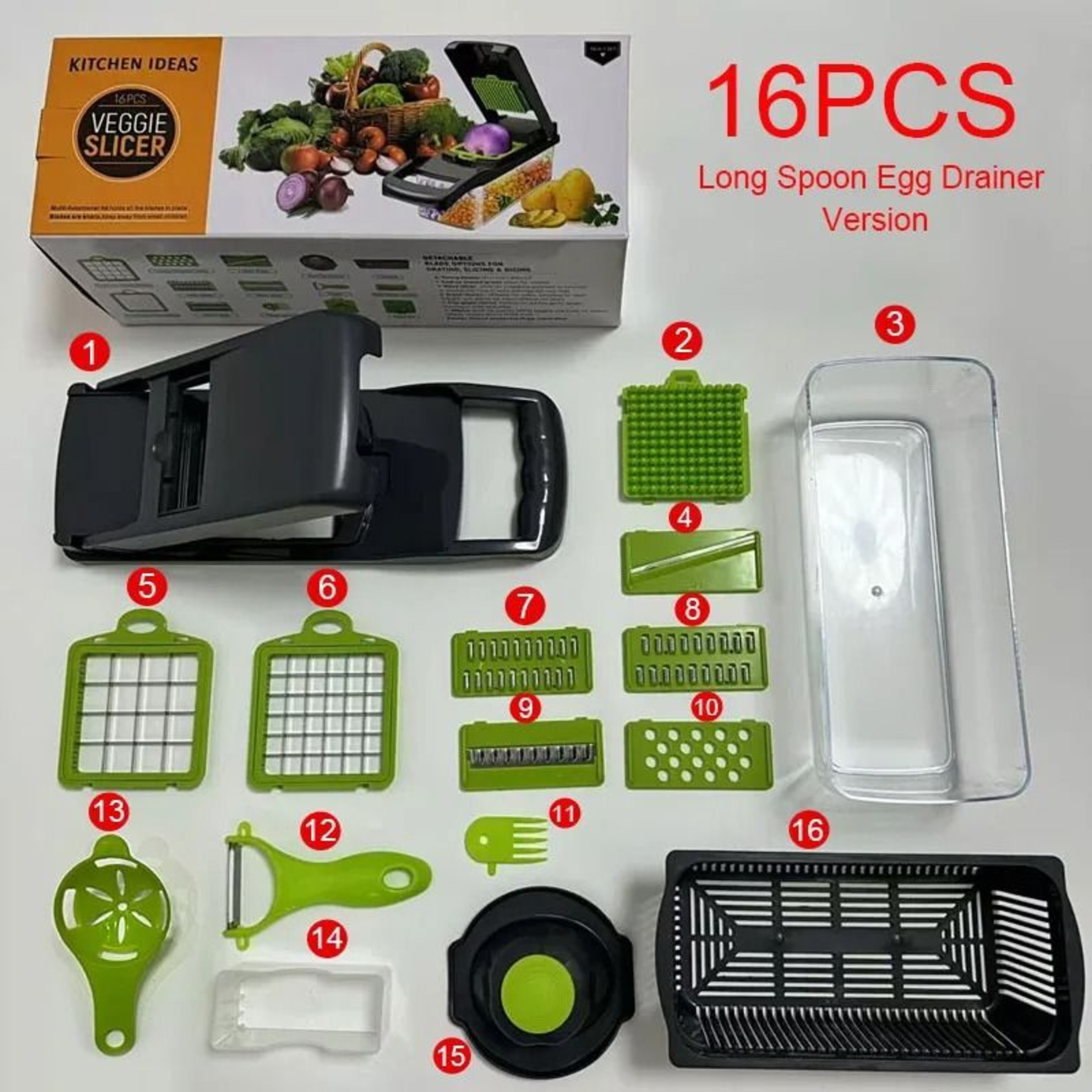 16 In 1 Multifunctional Vegetable Chopper Slicer Dicer Kitchen Food Cutter Set 0