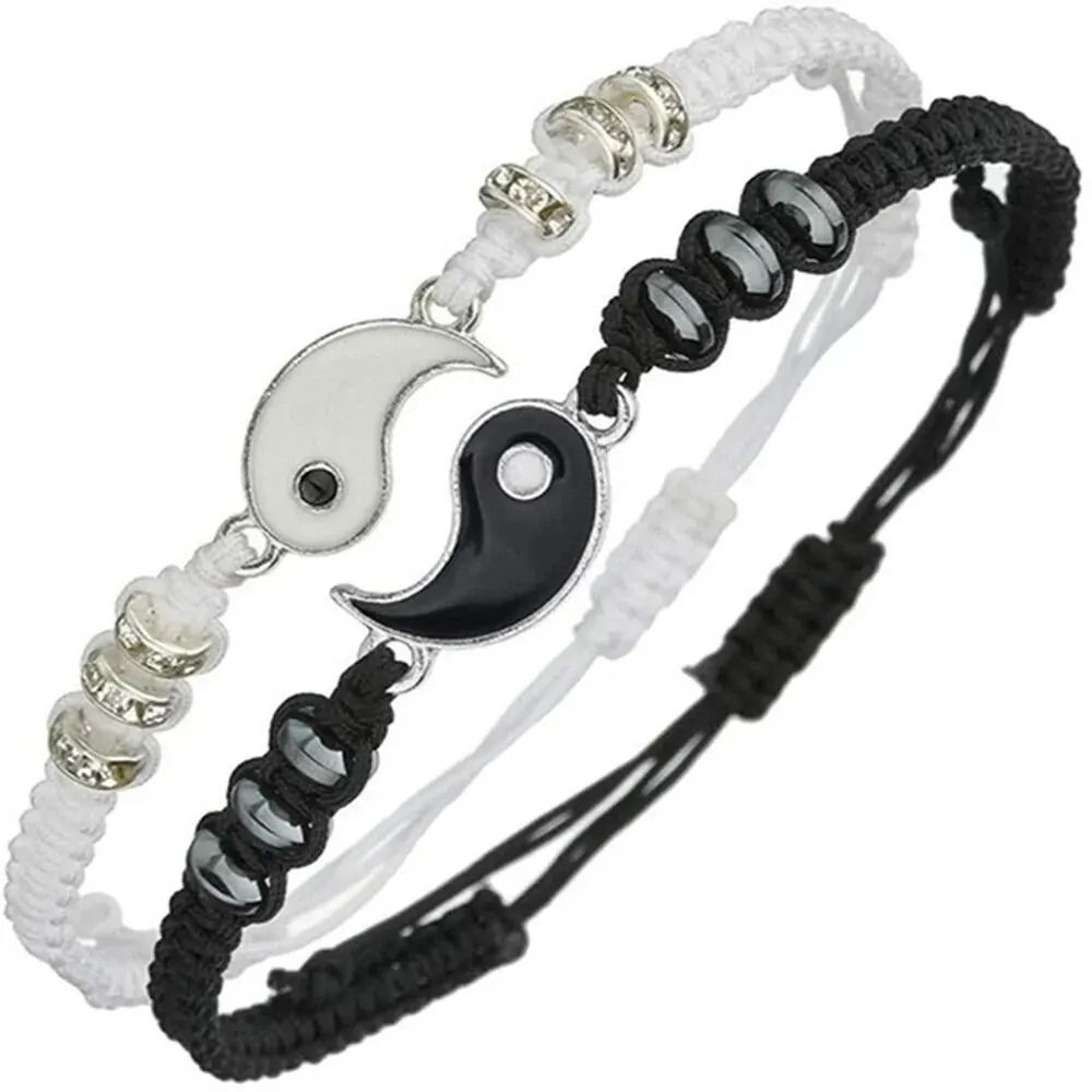 Yin Yang Couple Bracelet Set Adjustable Rope Matching Bracelets For Partners And Friends 4