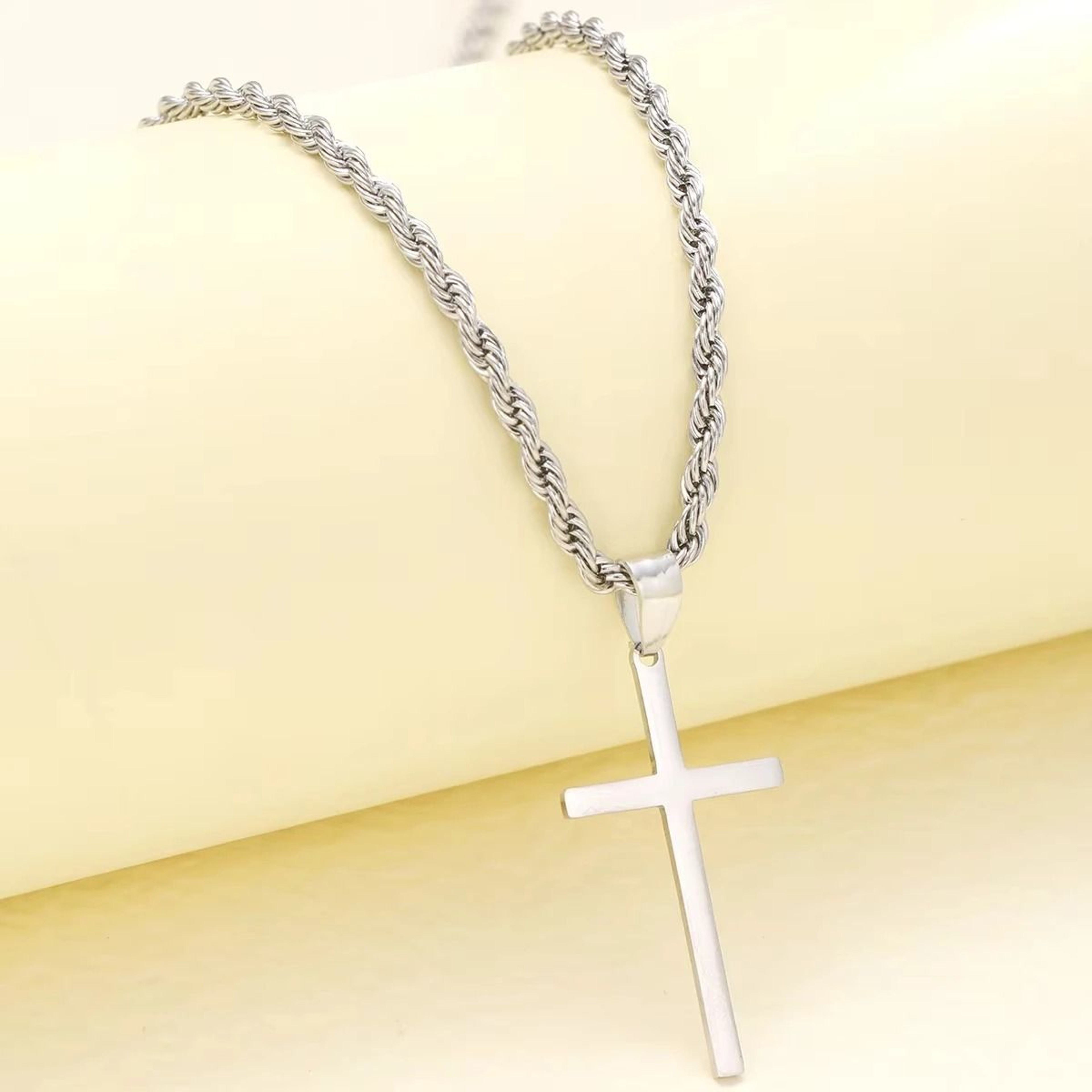 Minimalist Gold Cross Necklace Set For Men And Women Matching Couple Pendant Jewelry 6