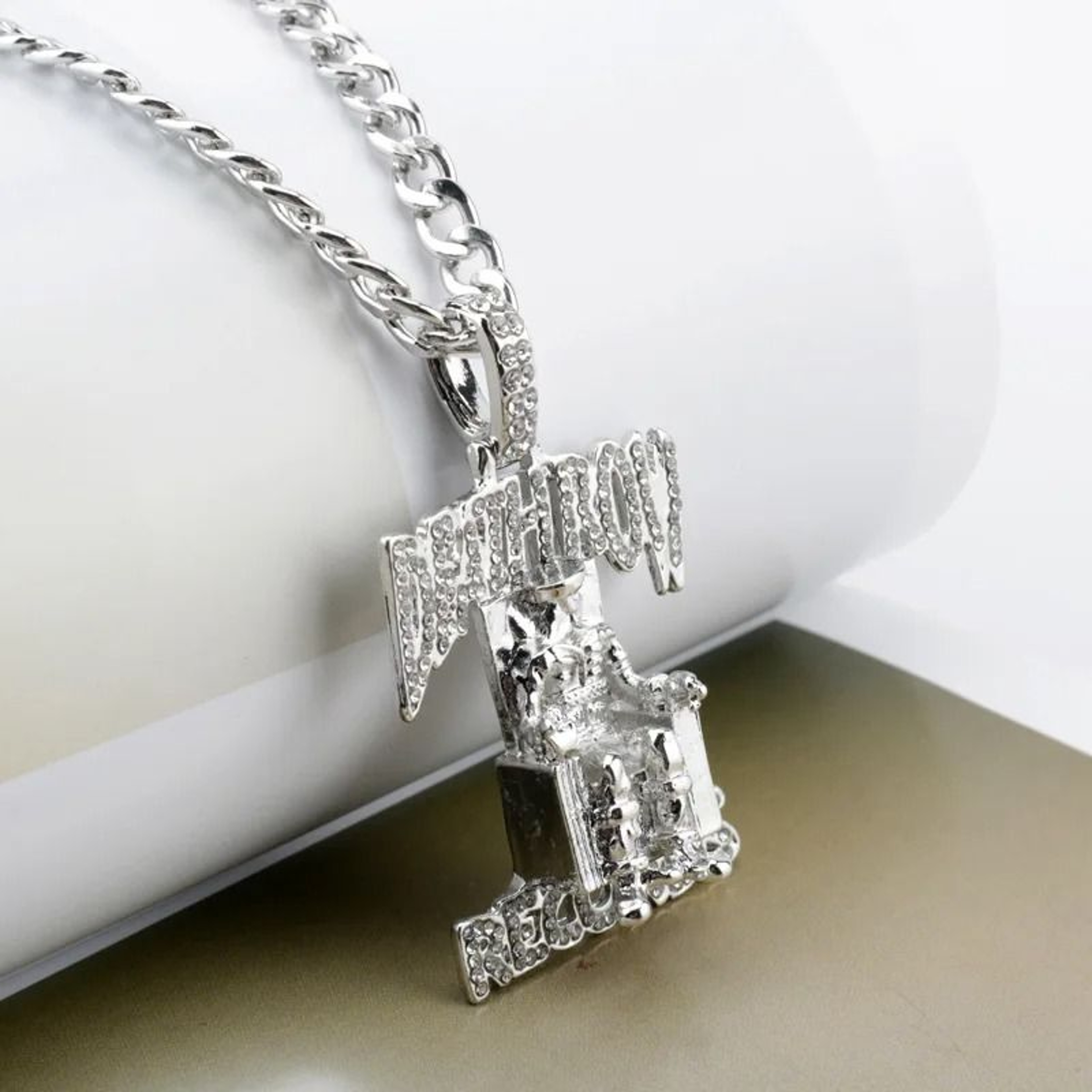 Iced Out Prisoner Pendant Necklace AAA Zircon Hip Hop Statement Chain 2