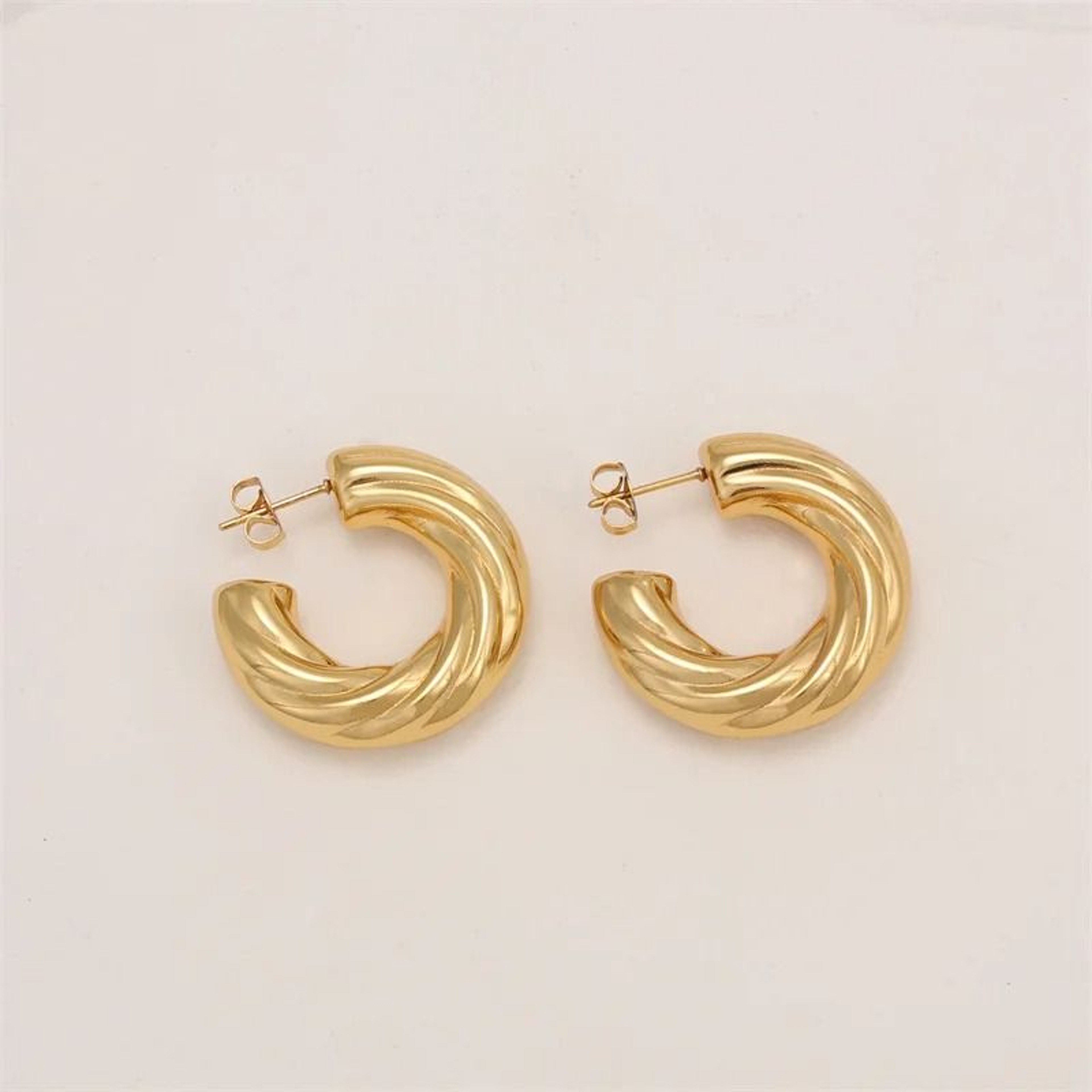 Twist Hollow Tube Earrings Stainless Steel Drop Earrings For Women 1