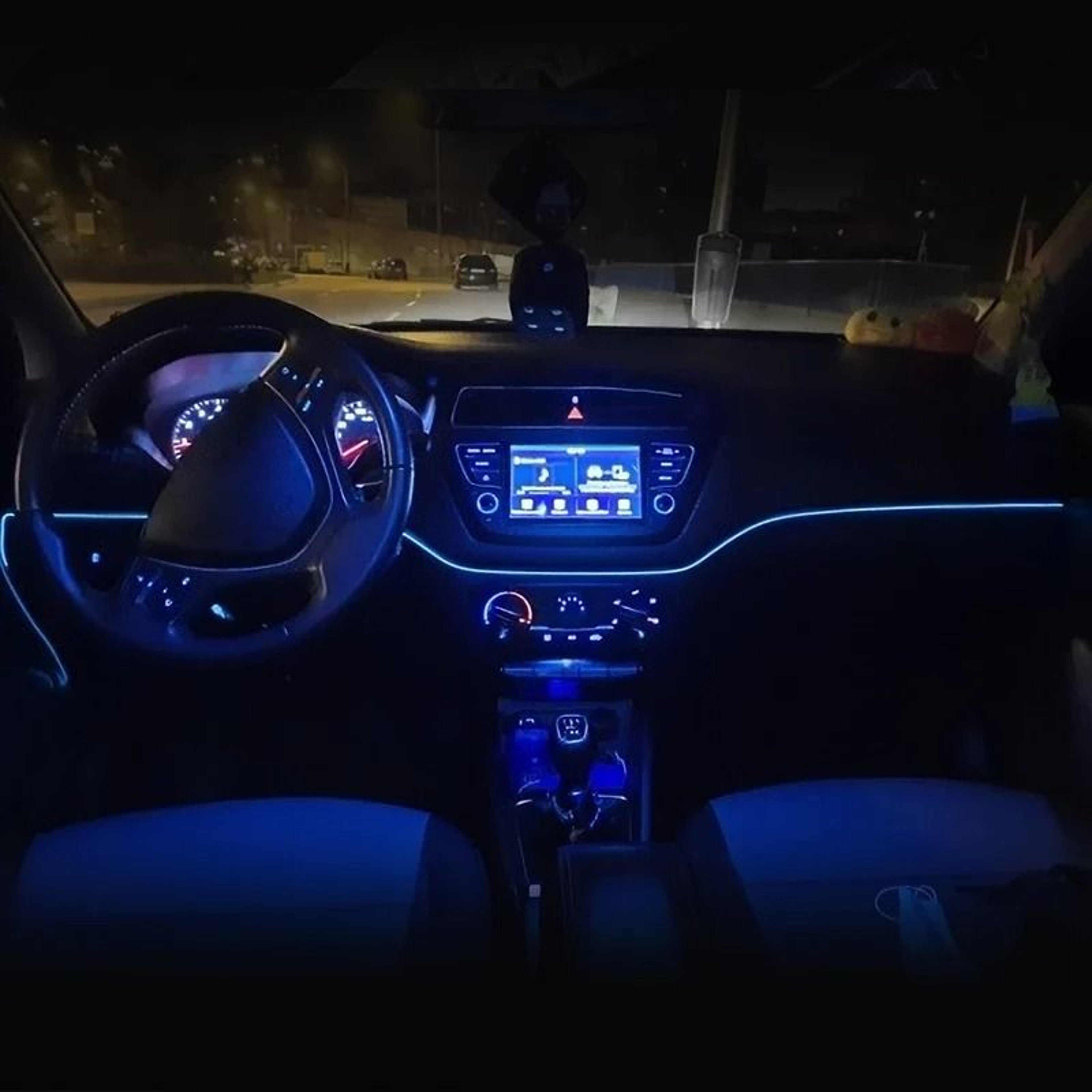 Car Interior LED Strip Lights USB Ambient EL Wire 5M Flexible Lighting 8