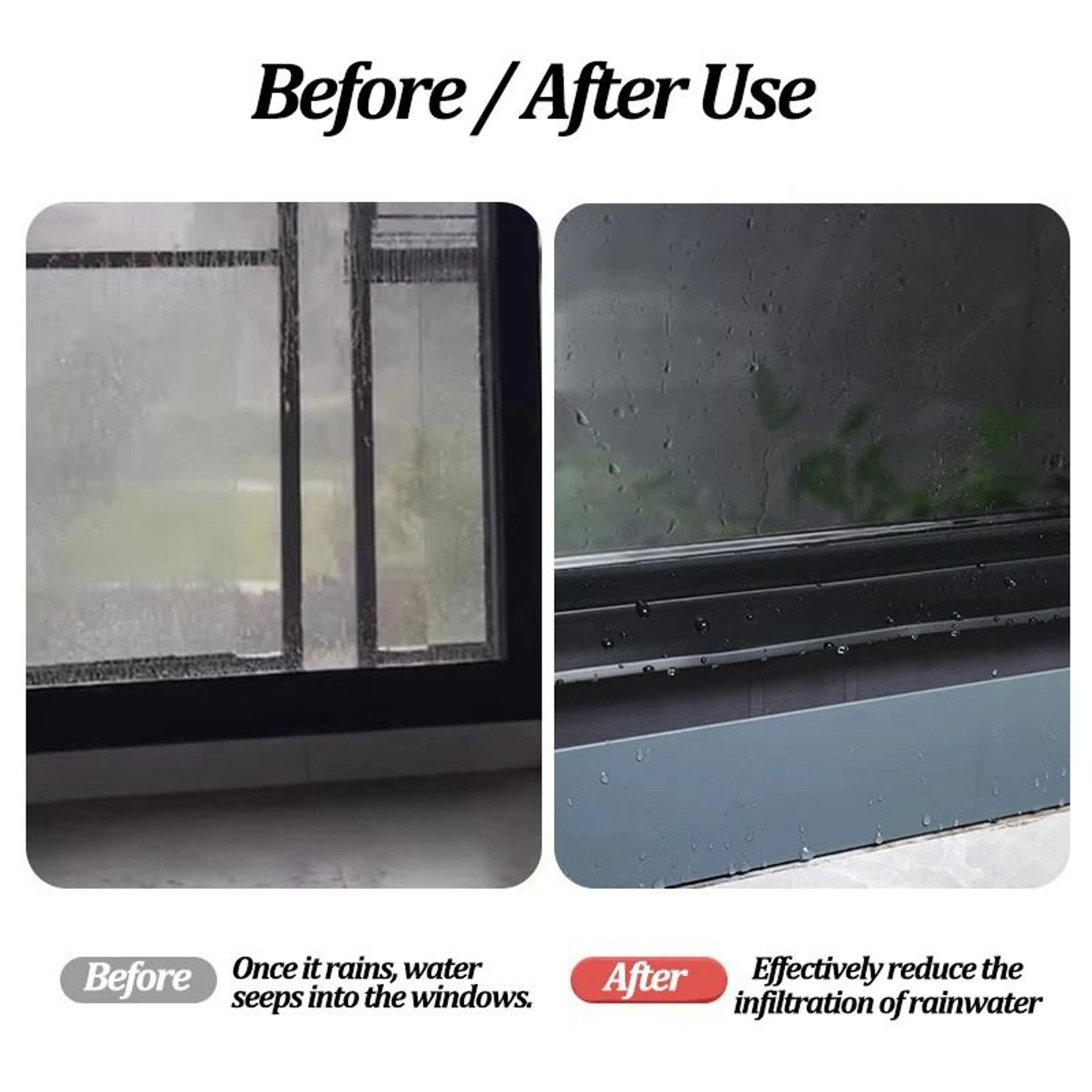 Window Weather Strip Water Blocking Bar Sliding Window Rain Seal Insulation Strip 6