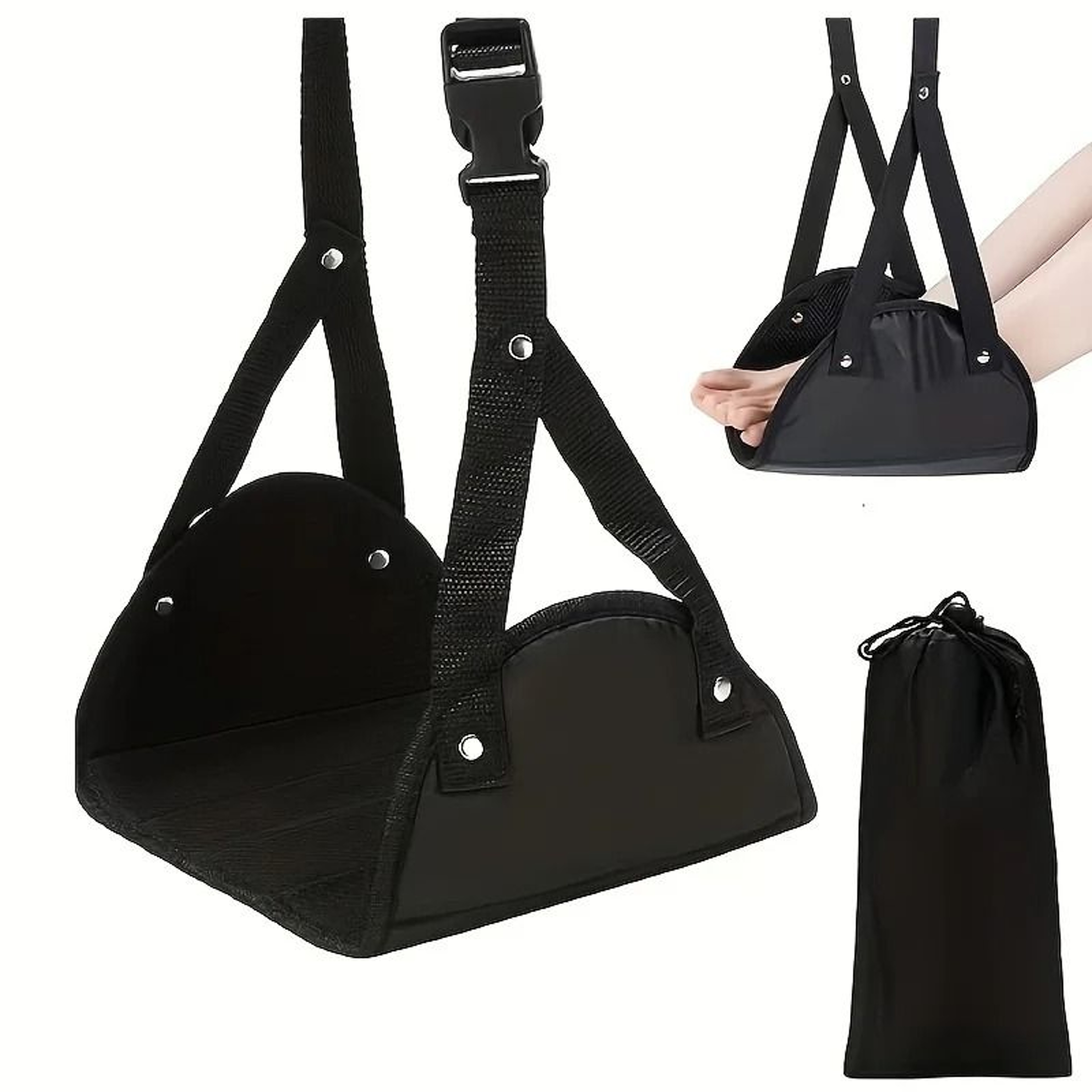 Adjustable Foot Hammock Travel Airplane Footrest Portable Leg Support Sling 1