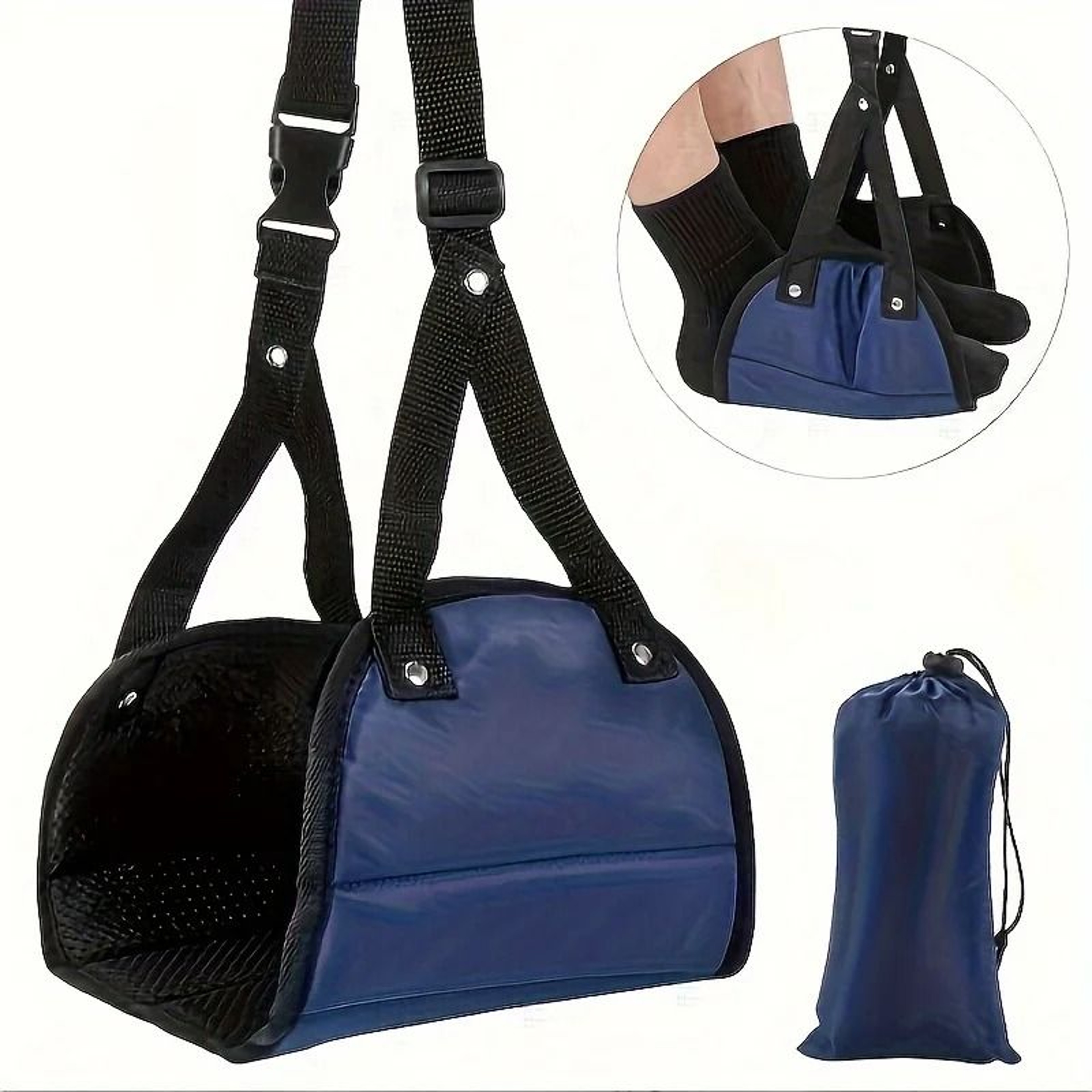 Adjustable Foot Hammock Travel Airplane Footrest Portable Leg Support Sling 2